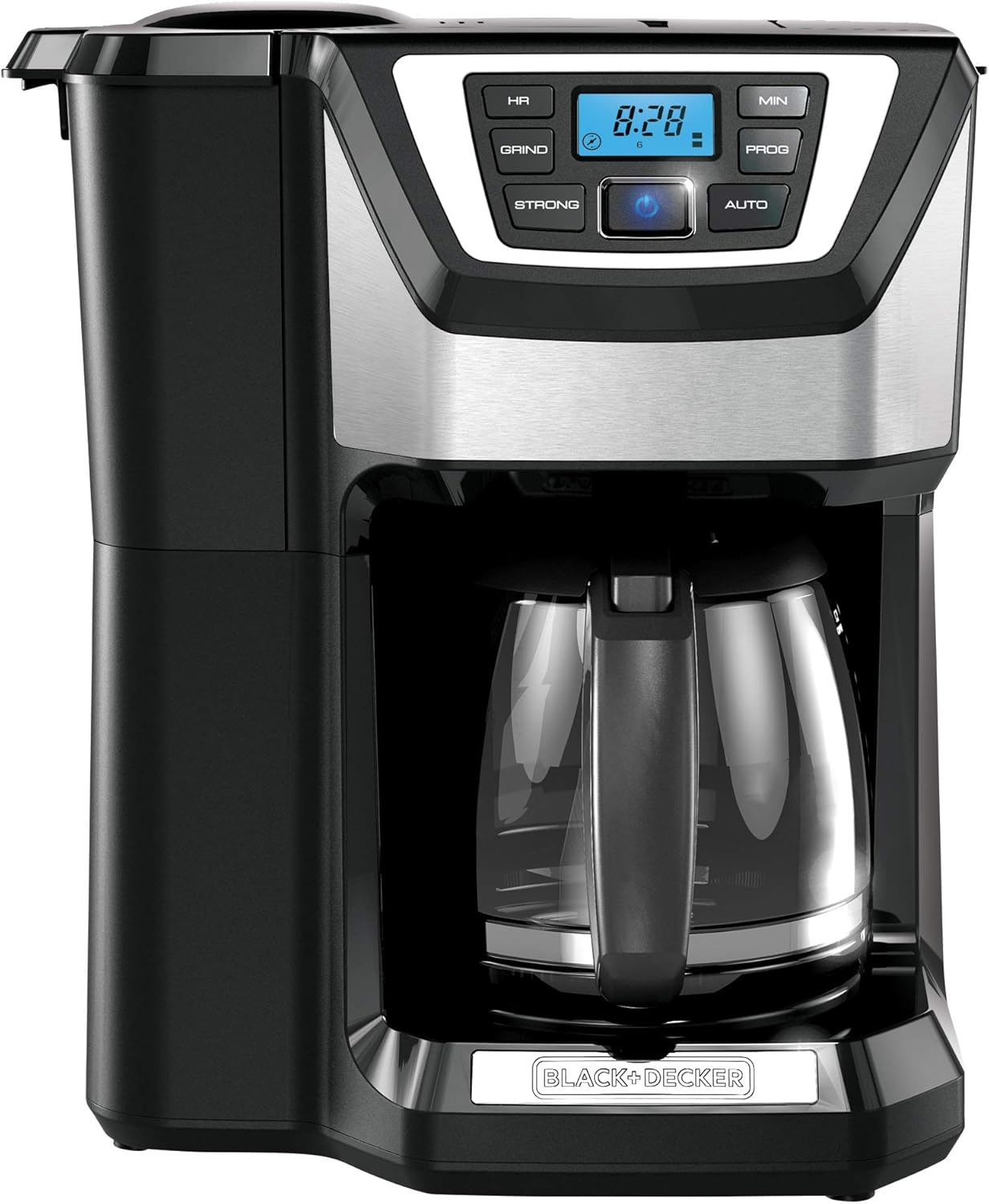 BLACK DECKER 12-Cup Mill and Brew Coffe Maker, CM5000B, 24-Hour Programble, Built-in Grinder, Sneak-A-Cup, Permanent Washable Fitler · v2