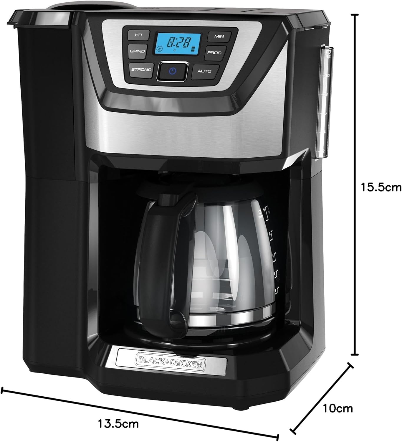 BLACK DECKER 12-Cup Mill and Brew Coffe Maker, CM5000B, 24-Hour Programble, Built-in Grinder, Sneak-A-Cup, Permanent Washable Fitler · v2