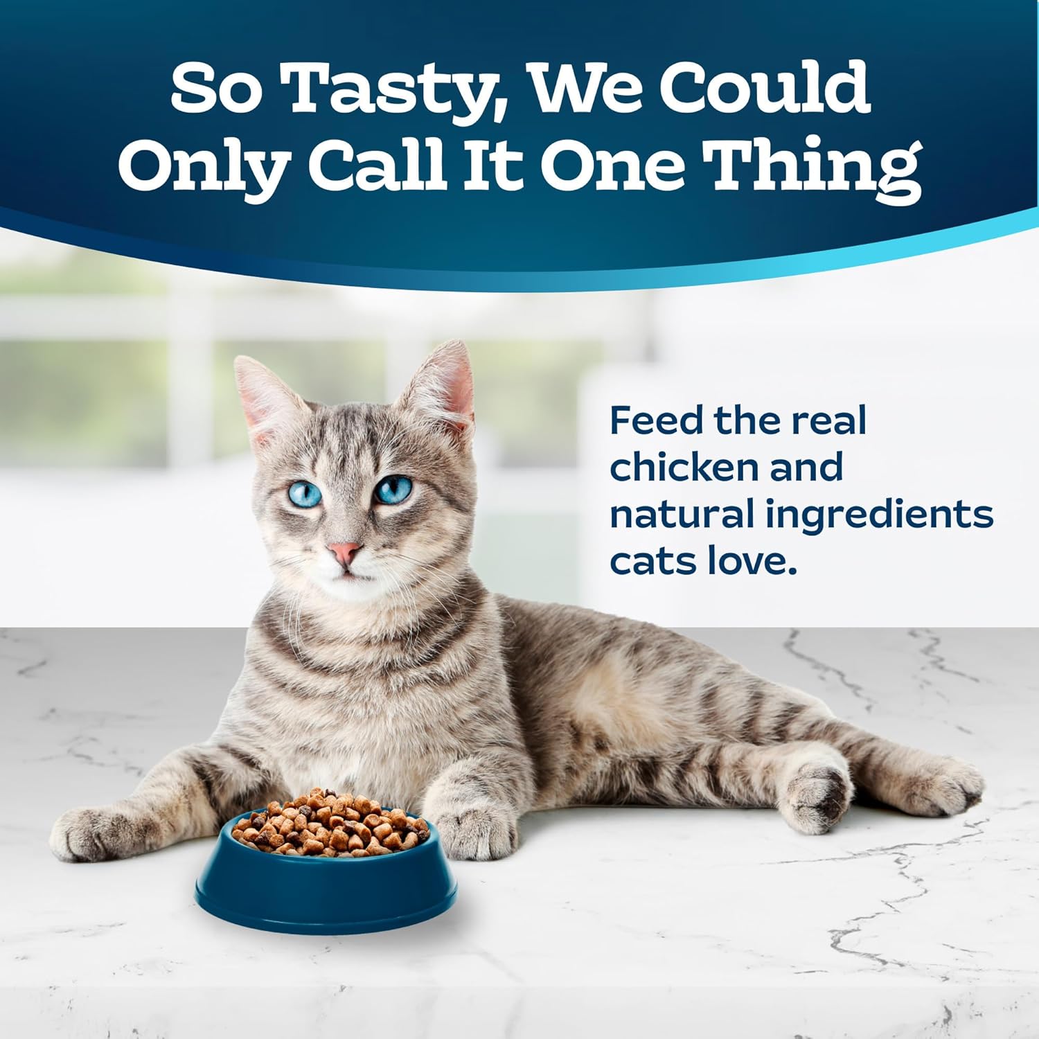 Alimento seco para gatos Blue Buffalo Tastefuls Adult Ball Care, fabricado en los Estados Unidos con ingredientes naturales, receta de arroz integral con pollo, 3 libras Bolsa