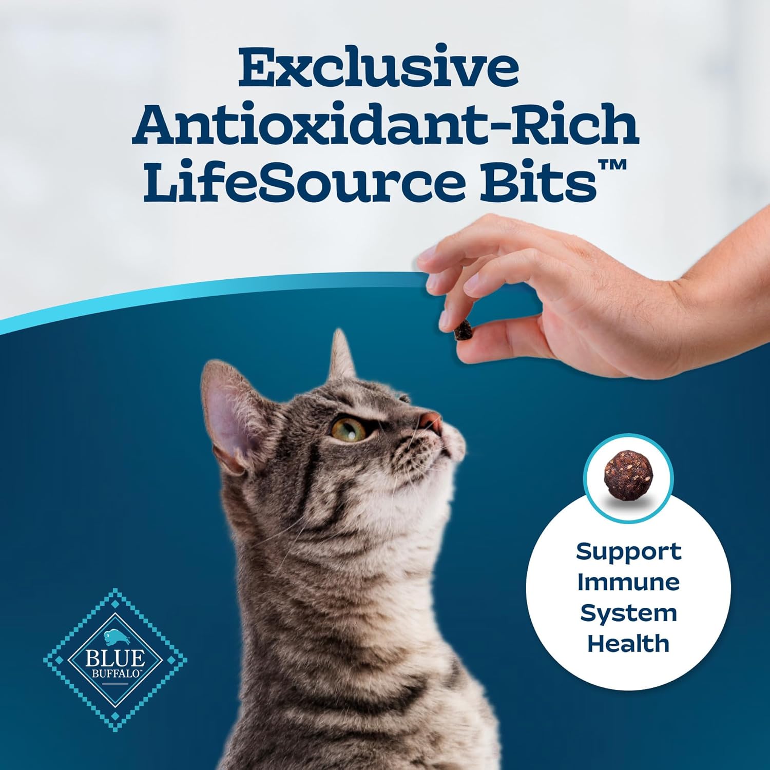 Alimento seco para gatos Blue Buffalo Tastefuls Adult Ball Care, fabricado en los Estados Unidos con ingredientes naturales, receta de arroz integral con pollo, 3 libras Bolsa