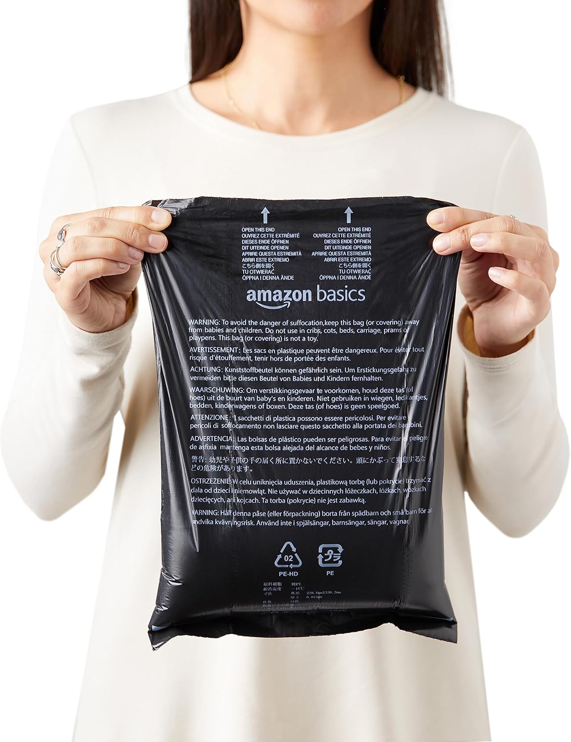 Amazon Basics Dog Poop Leak Proof Bags with Dispenser and Leash Clip, Unscented, 900 Count, 60 Pack of 15, Black, 13 Inch x 9 Inch