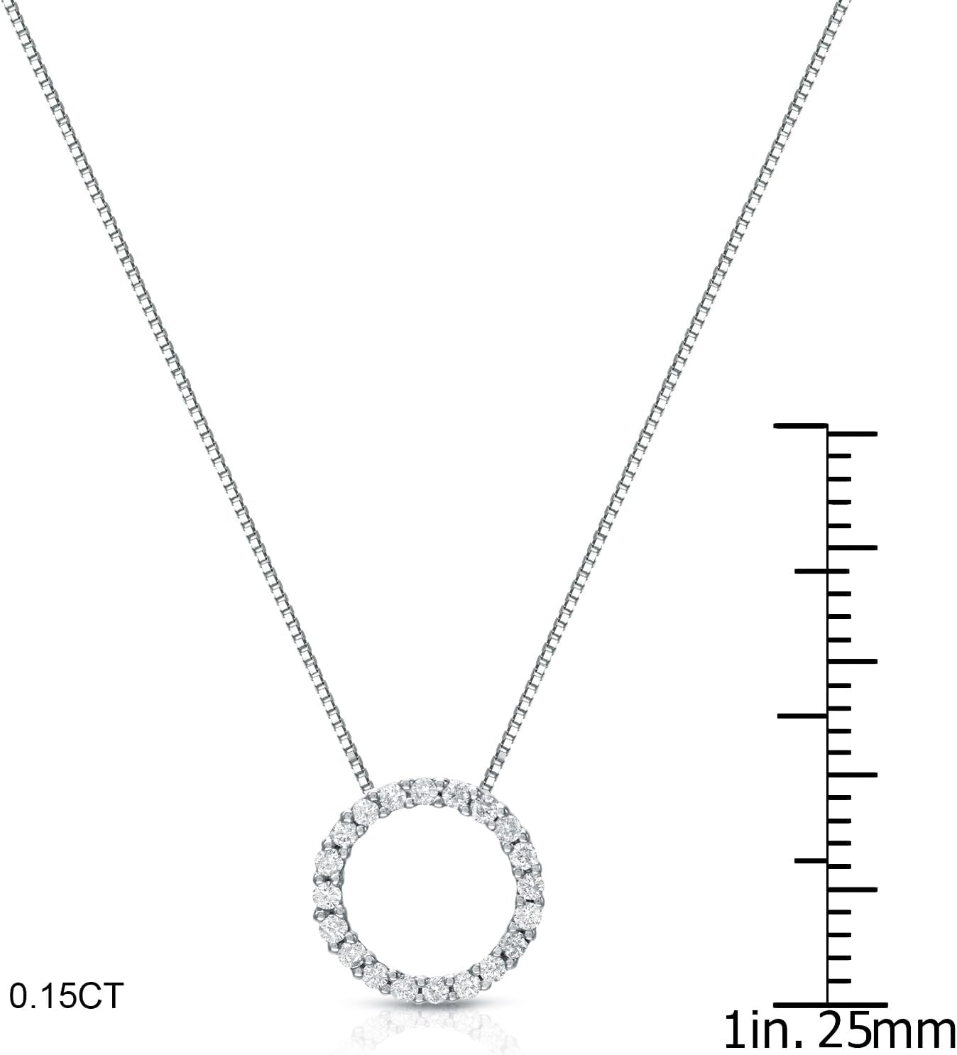 1/6 to 1 Carat Diamond Circle of Life Round Pendant Necklace for Women in 14k Gold (I1-I2, cttw) on 18 Inch Long Chain with Spring Ring Clasp by Diamond Wish · v2