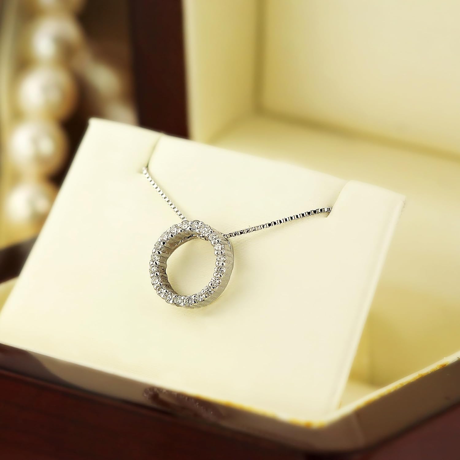 1/6 to 1 Carat Diamond Circle of Life Round Pendant Necklace for Women in 14k Gold (I1-I2, cttw) on 18 Inch Long Chain with Spring Ring Clasp by Diamond Wish · v2