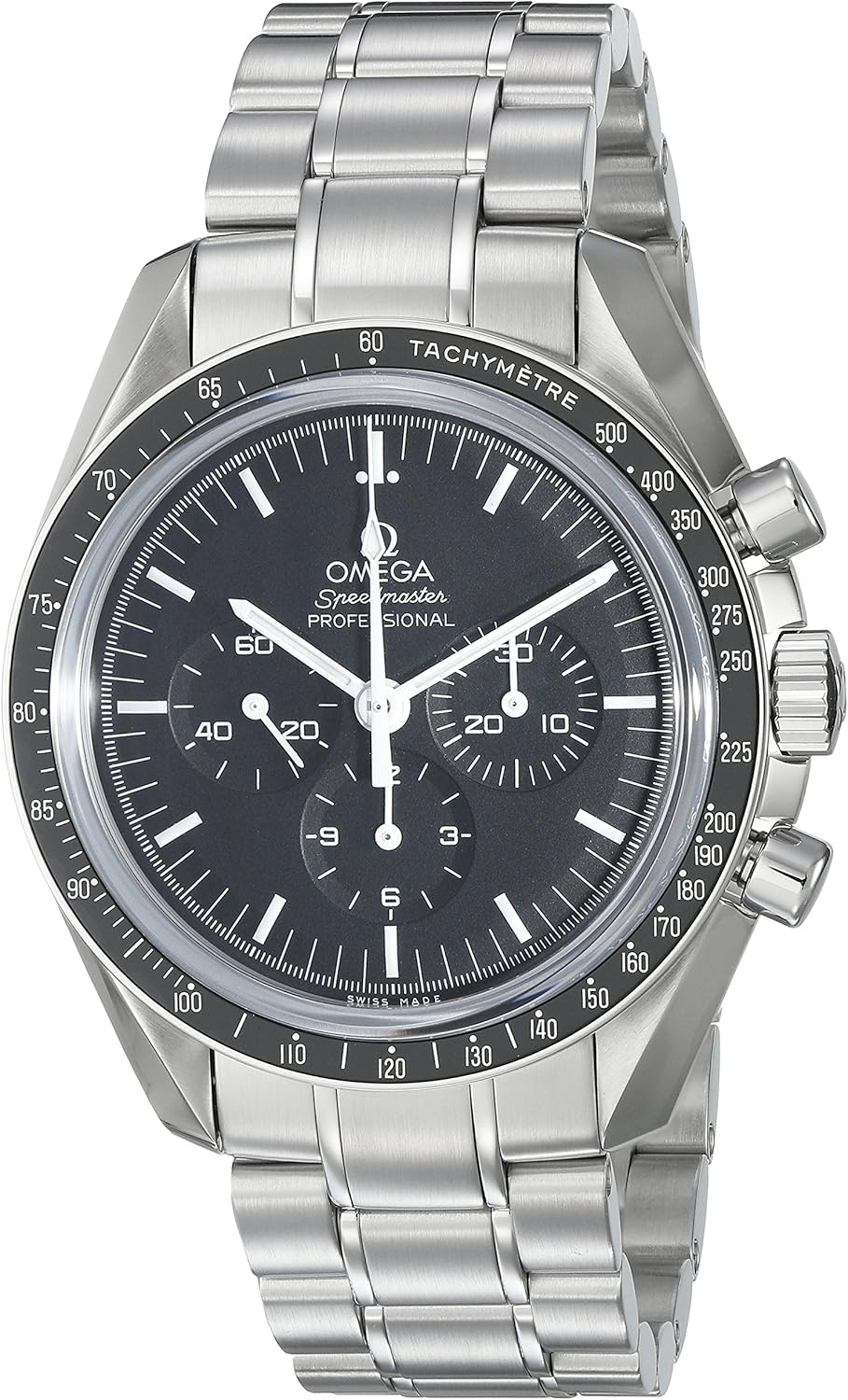 Omega Mens 31130423001005 Speedmaster Analog Display Mechanical Hand Wind Silver with Black Dial Watch · v4