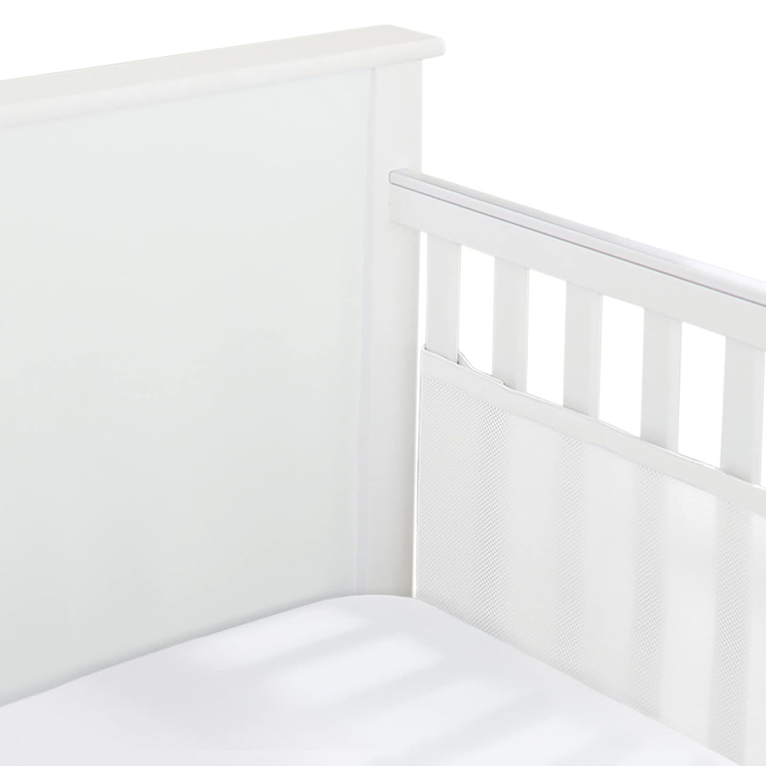 BreathableBaby Breathable Mesh Liner for Full-Size Cribs, Classic 3mm Mesh, White (Size 2FS Covers 2 Sides) · v3