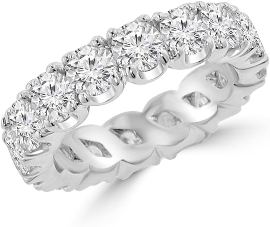 4.00 ct Ladies Round Cut Diamond Eternity Wedding Band Ring in Platinum