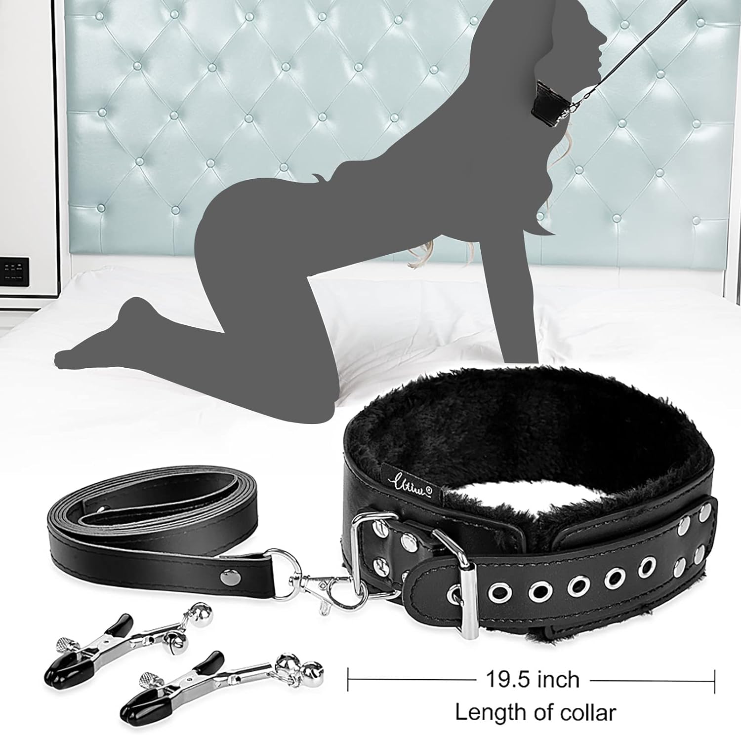 UTIMI 섹스용 본디지 11개 BDSM 가죽 본디지 세트 여성 및 커플용 구속 키트