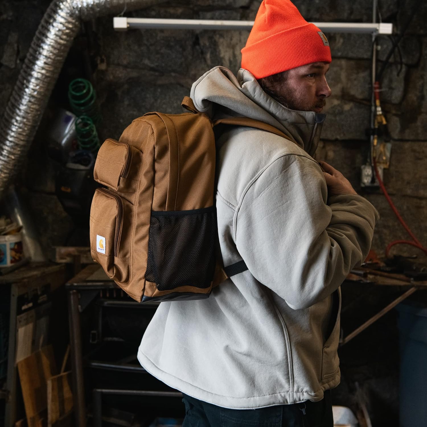 Carhartt 27L Single-Compartment Backpack, Durable Pack with Laptop Sleeve and Duravax Abrasion Resistant Base, Black, One Size · v3