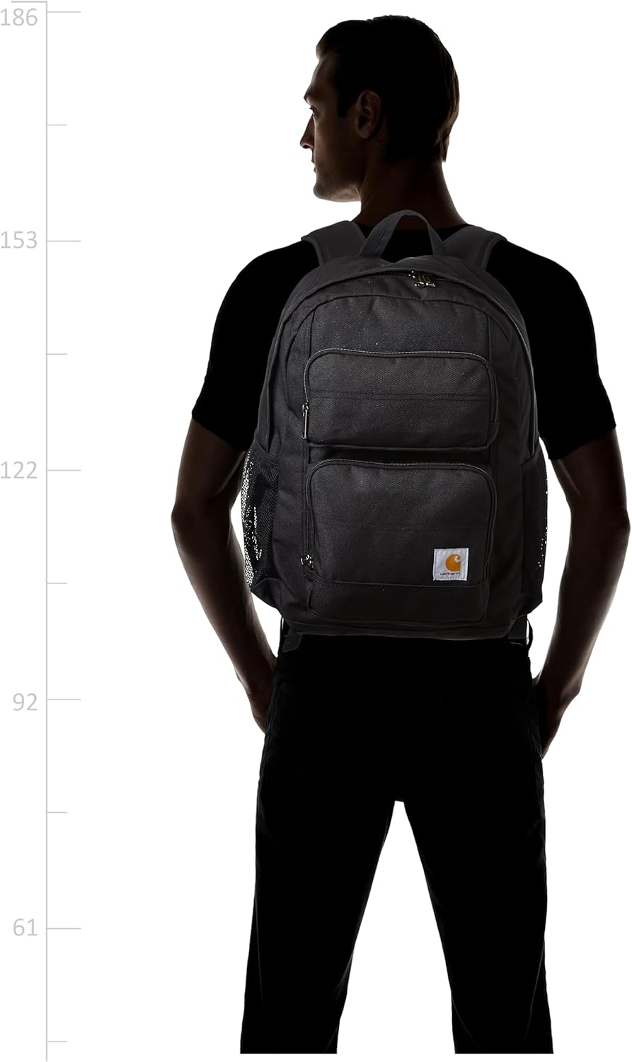 Carhartt 27L Single-Compartment Backpack, Durable Pack with Laptop Sleeve and Duravax Abrasion Resistant Base, Black, One Size · v3