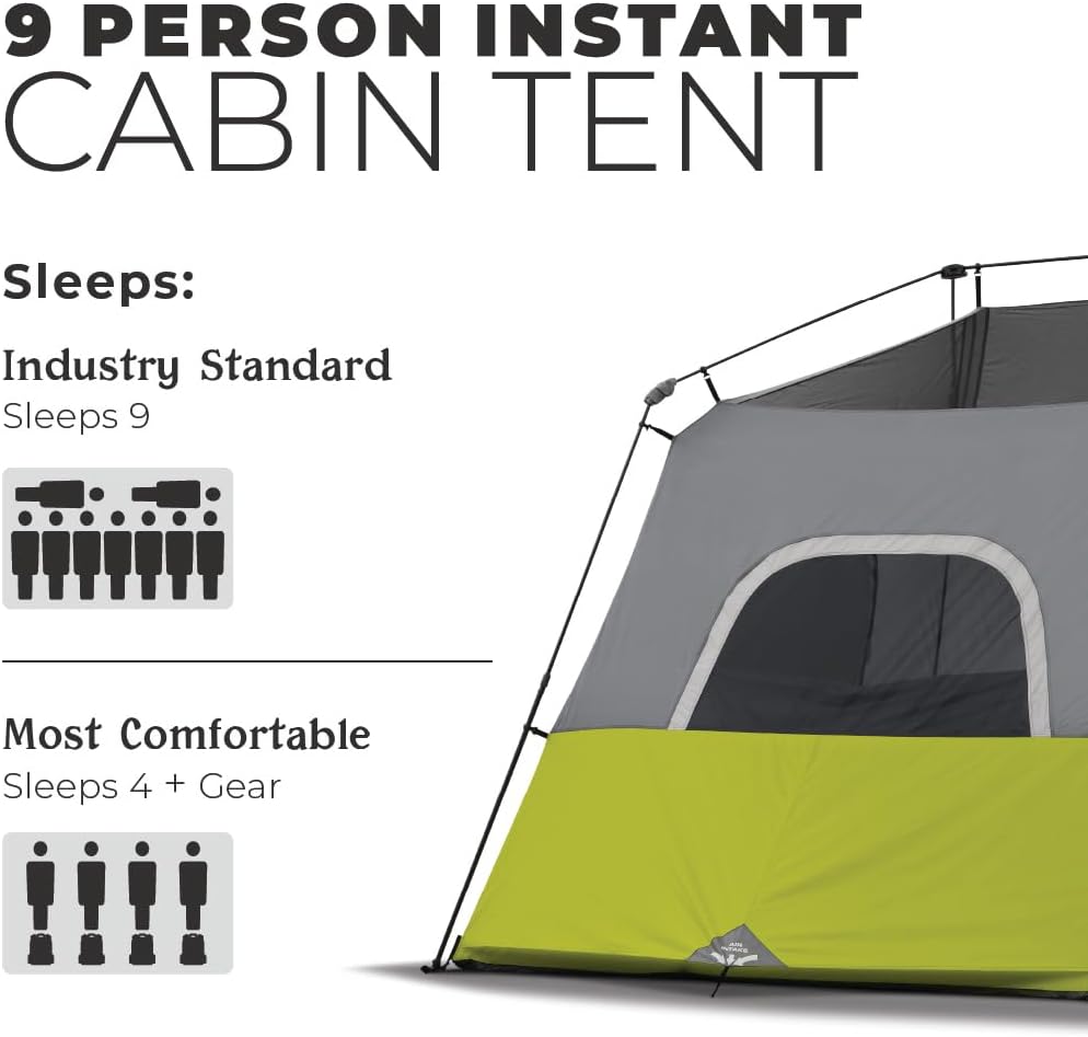 Core 9 Person Instant Cabin Tent - 14 x 9', Green (40008) · v2