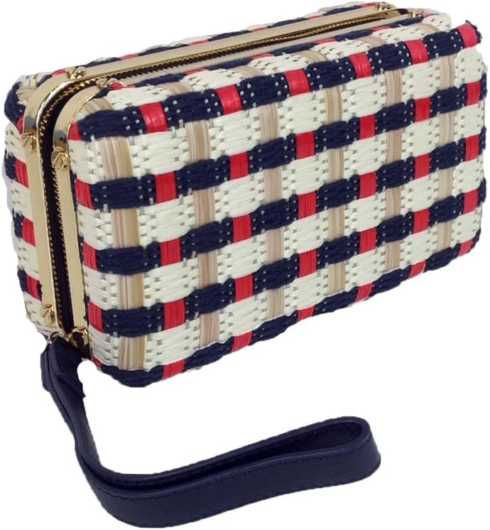 Tory Burch Daisy-polsbandje met meerdere rietjes, Tory, marineblauw/rood