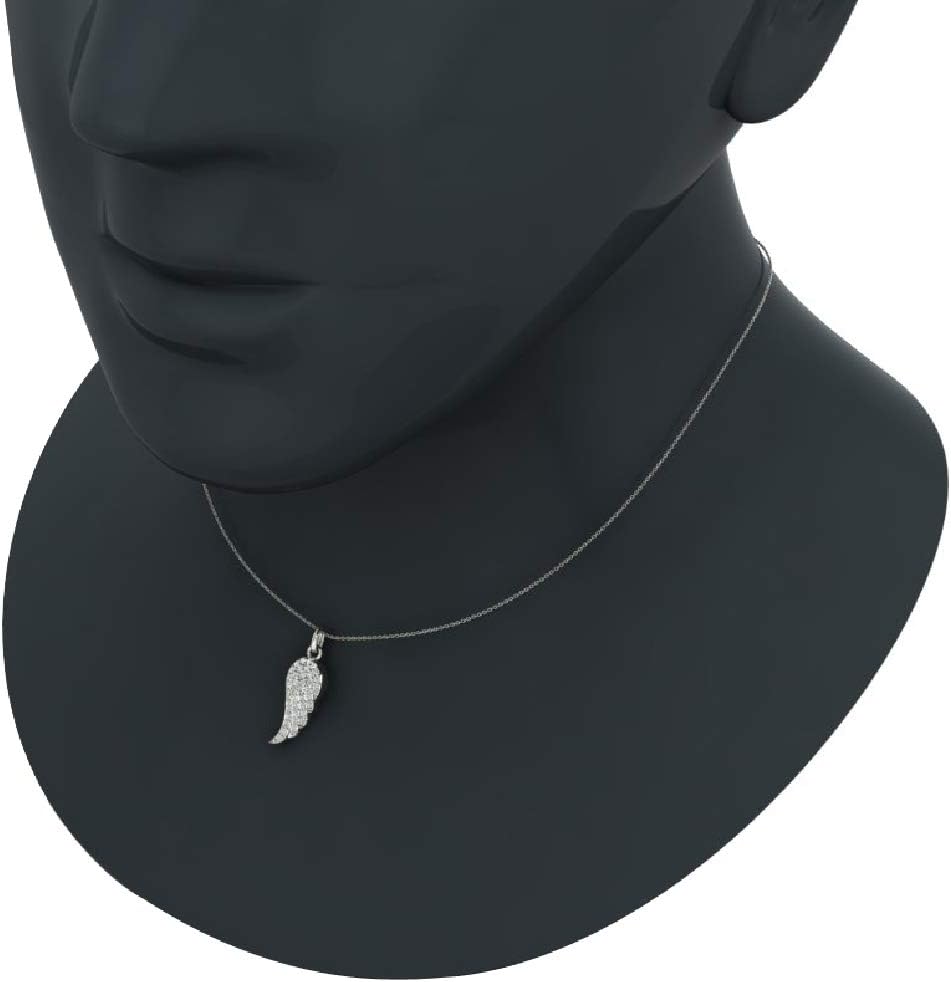 Angel Wings 14K gold Diamond Necklaces for women Charm w/o Chain Gift Box Authenticity Cards (G, SI) · v2