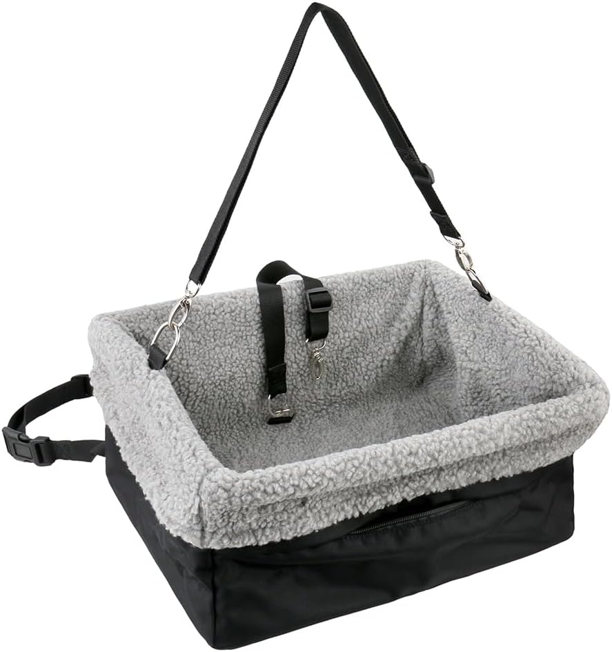 Deluxe Dog Car Seat Fits Pets up to 20lbs, Dog Booster Seat, Padded Cushioning, Adjustable Straps, Metal Frame Encasing, Installs in Seconds, Collapsible Canvas and Easy to Clean