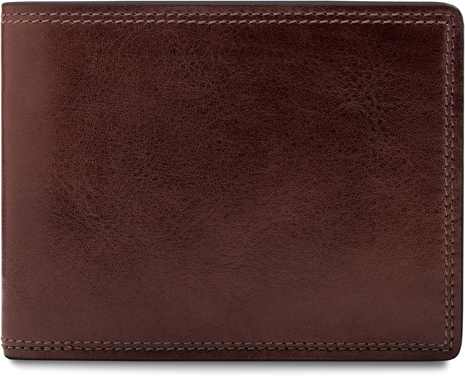 Bosca Mens Leather Wallet with Removable ID Passcase - Dolce Italian leather Wallet for Men 8 Card Slots, Bifold Design, Hand-Stitched Detailing, Polished Finish, Dark Brown · v3