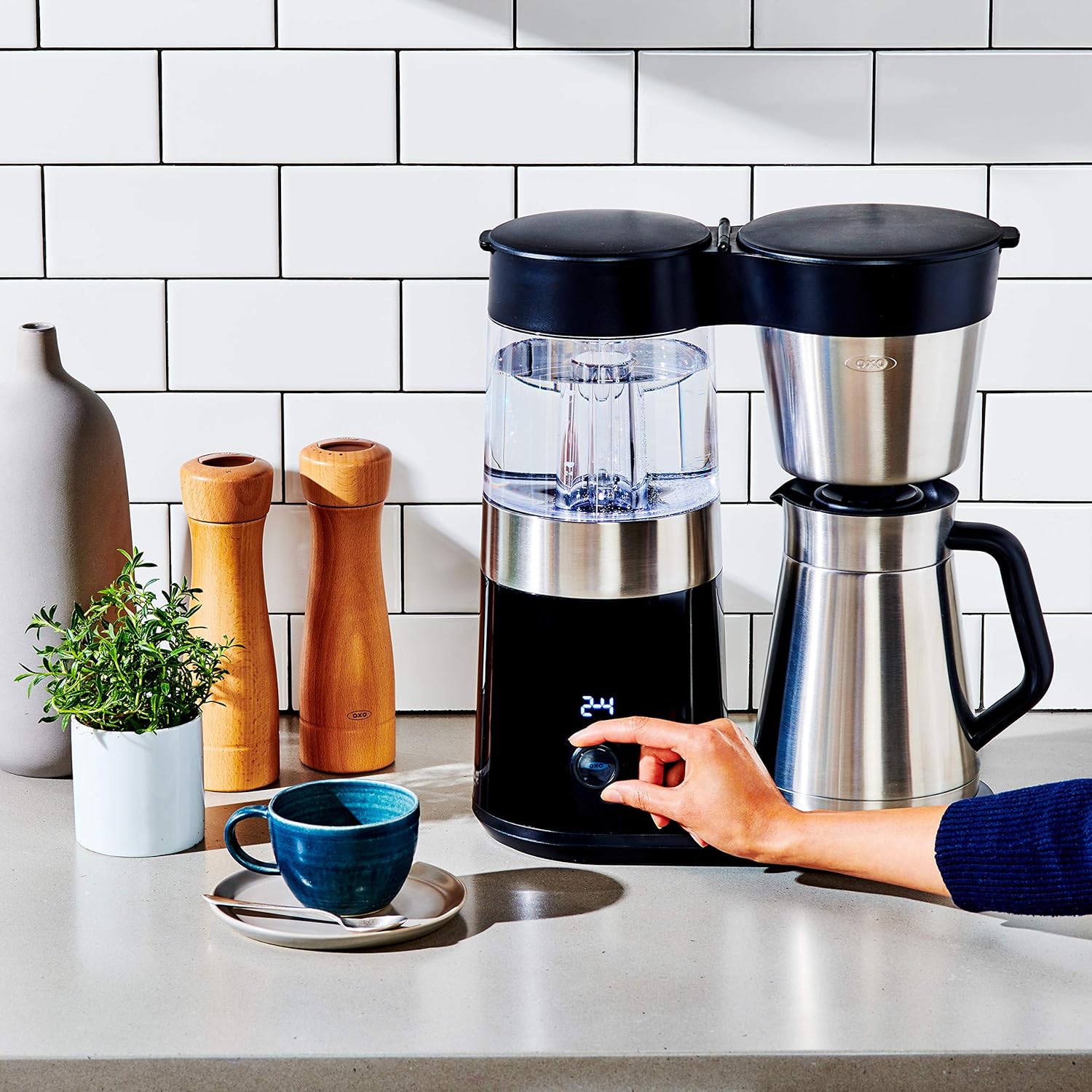OXO Brew 9 Cup Stainless Steel Coffee Maker,Silver, Black · v2