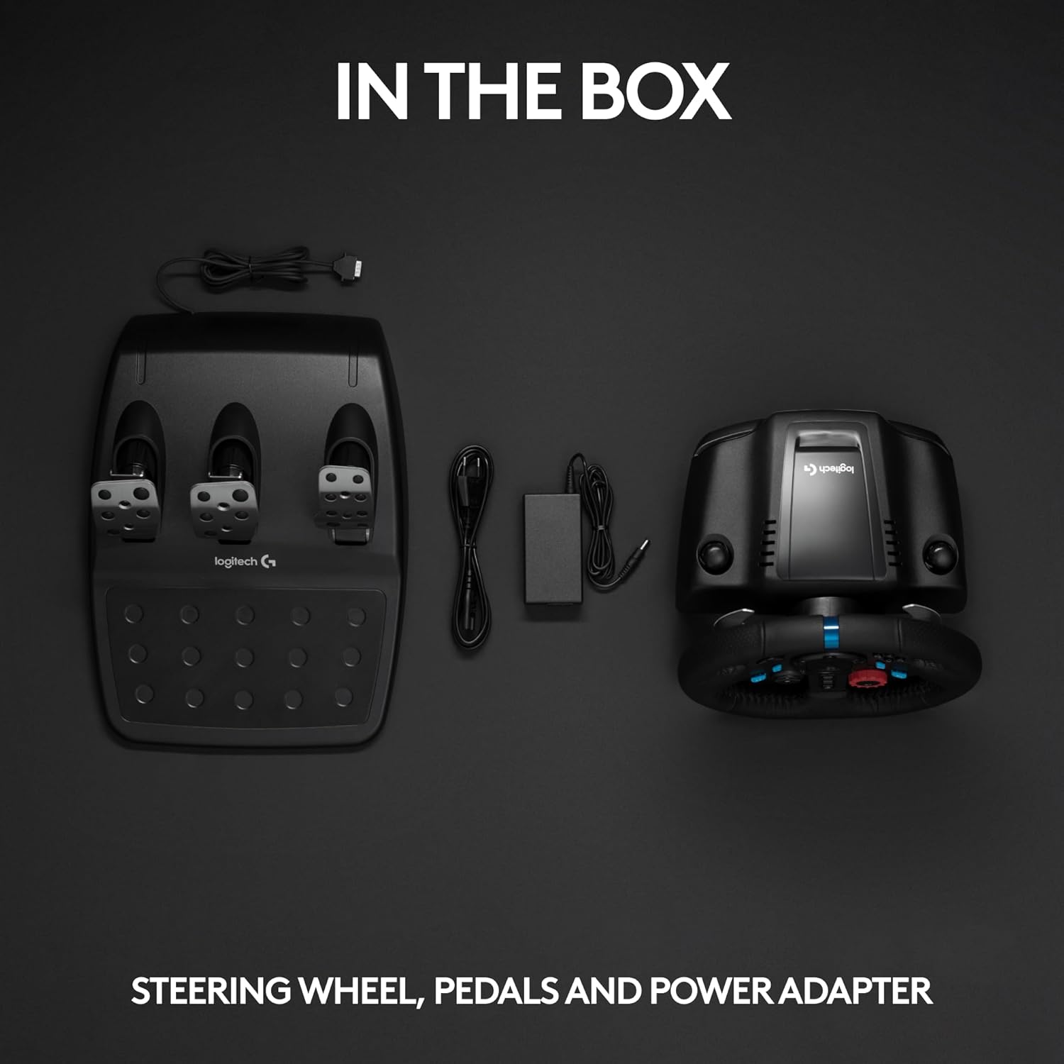 Volant et pédales de sol Logitech G29 Driving Force Racing, Real Force Feedback, palettes de changement de vitesse en acier inoxydable, housse de volant en cuir pour PS5, PS4, PC, Mac, Noir