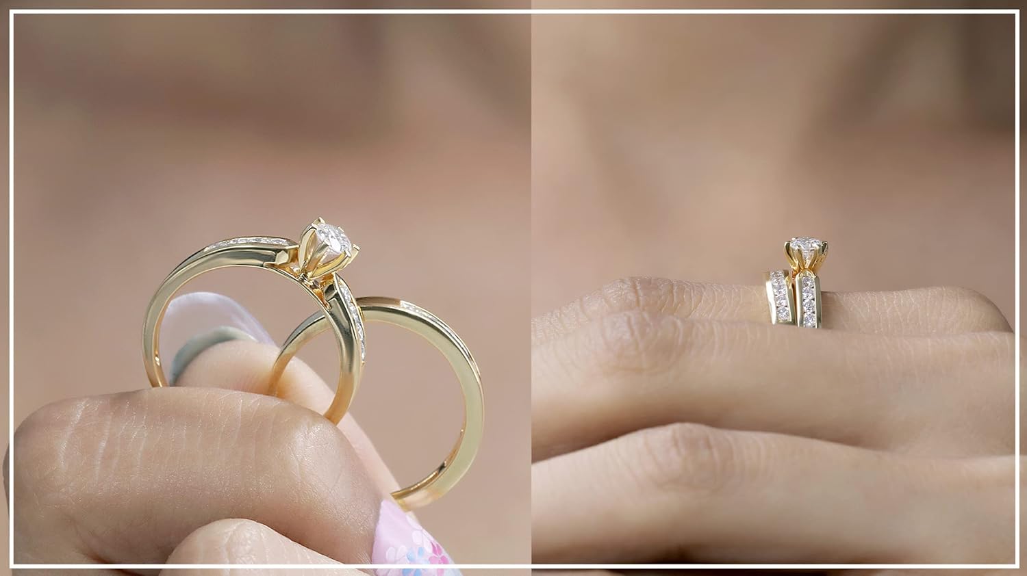 Dazzlingrock Koleksiyonu Yuvarlak Beyaz Pırlanta Tektaş Stil Konik Şaft Alyans Seti (0.95 ctw, Renk I-J, Clarity I1-I3) Katı Altın Rengi
