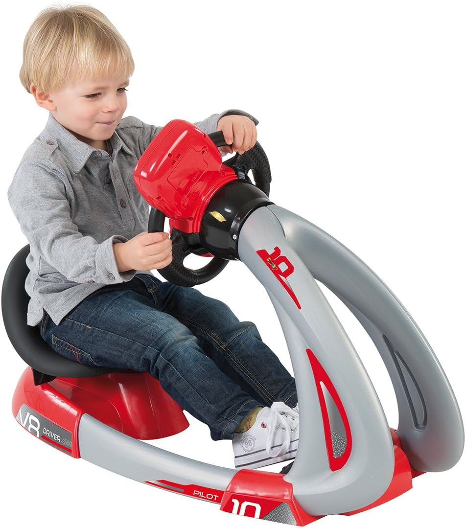Smoby: V8 Driver, Kids Can Play and Develop Real Life Skills, Features Includes Back Lit Screen, Real Sounds and Mechanical Pedals, for Ages 3 and up · v8
