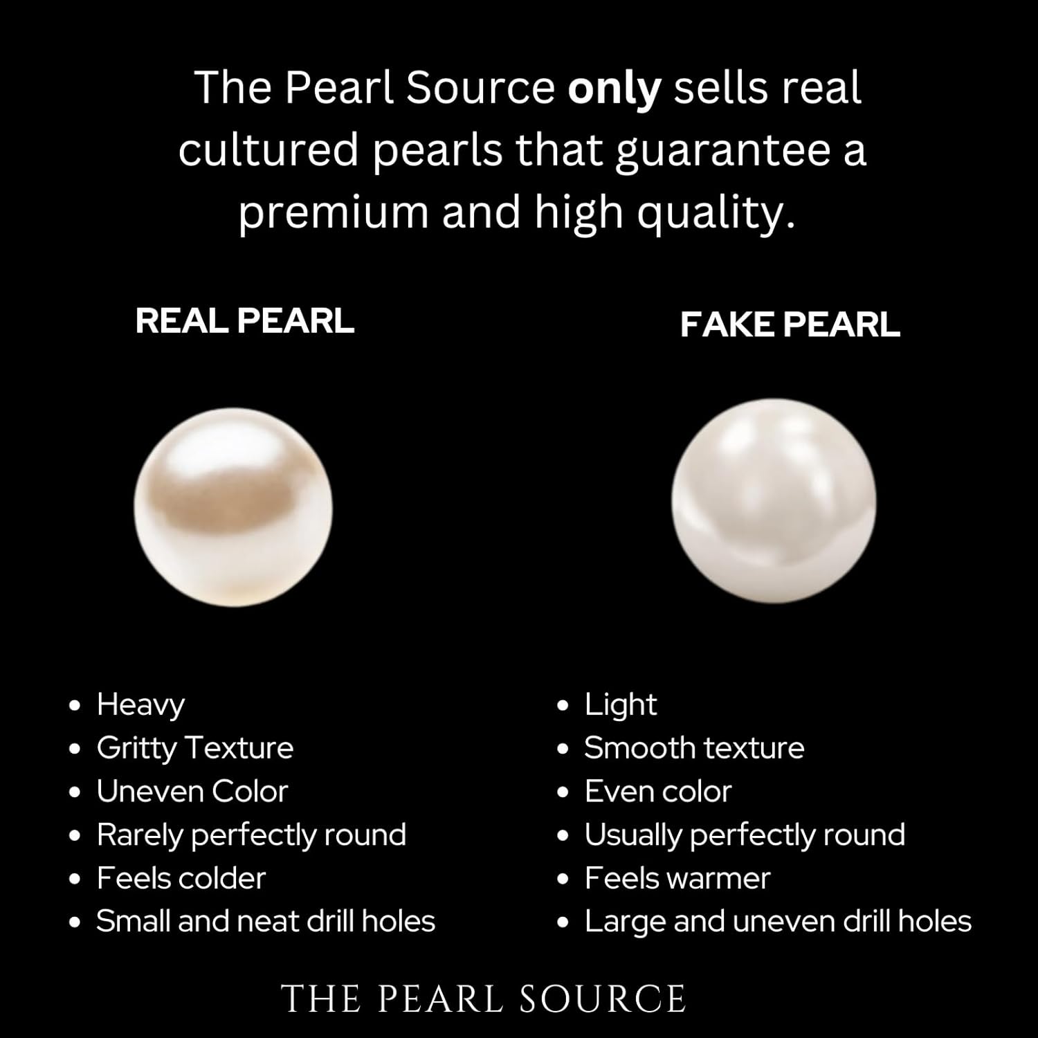 The Pearl Source Real Pearl Necklace AAA  Quality Round White Freshwater Genuine Cultured Pearls |14K Gold Plated Sterling Silver Clasp Pearl Gifts for Christmas, Holidays and Anniversary · v4