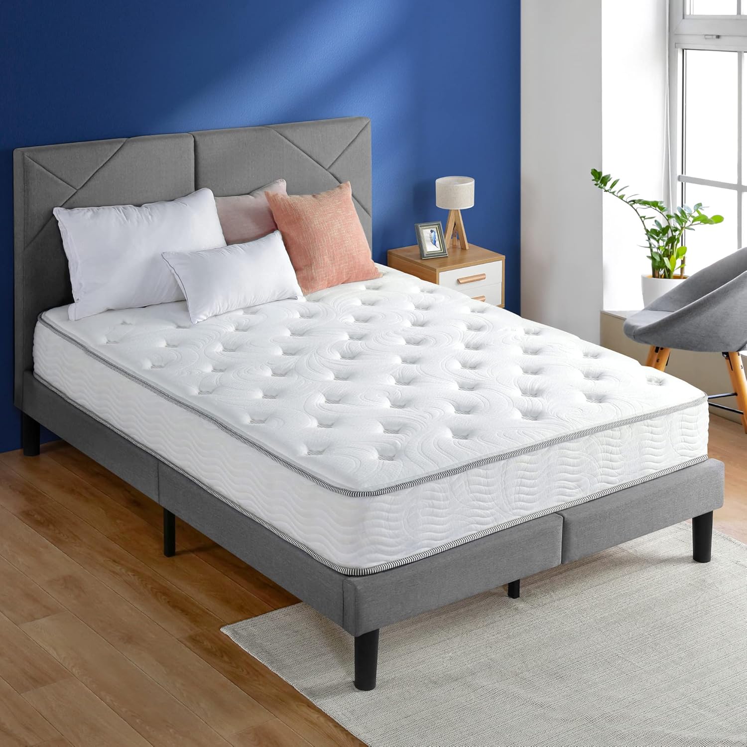 Olee Sleep Full Mattress, 10 Inch Plush Cloud Hybrid Mattress, Gel Infused Memory Foam, Pocket Spring for Support and Pressure Relief, CertiPUR-US Certified, Bed-in-a-Box, Soft, Full Size · v2