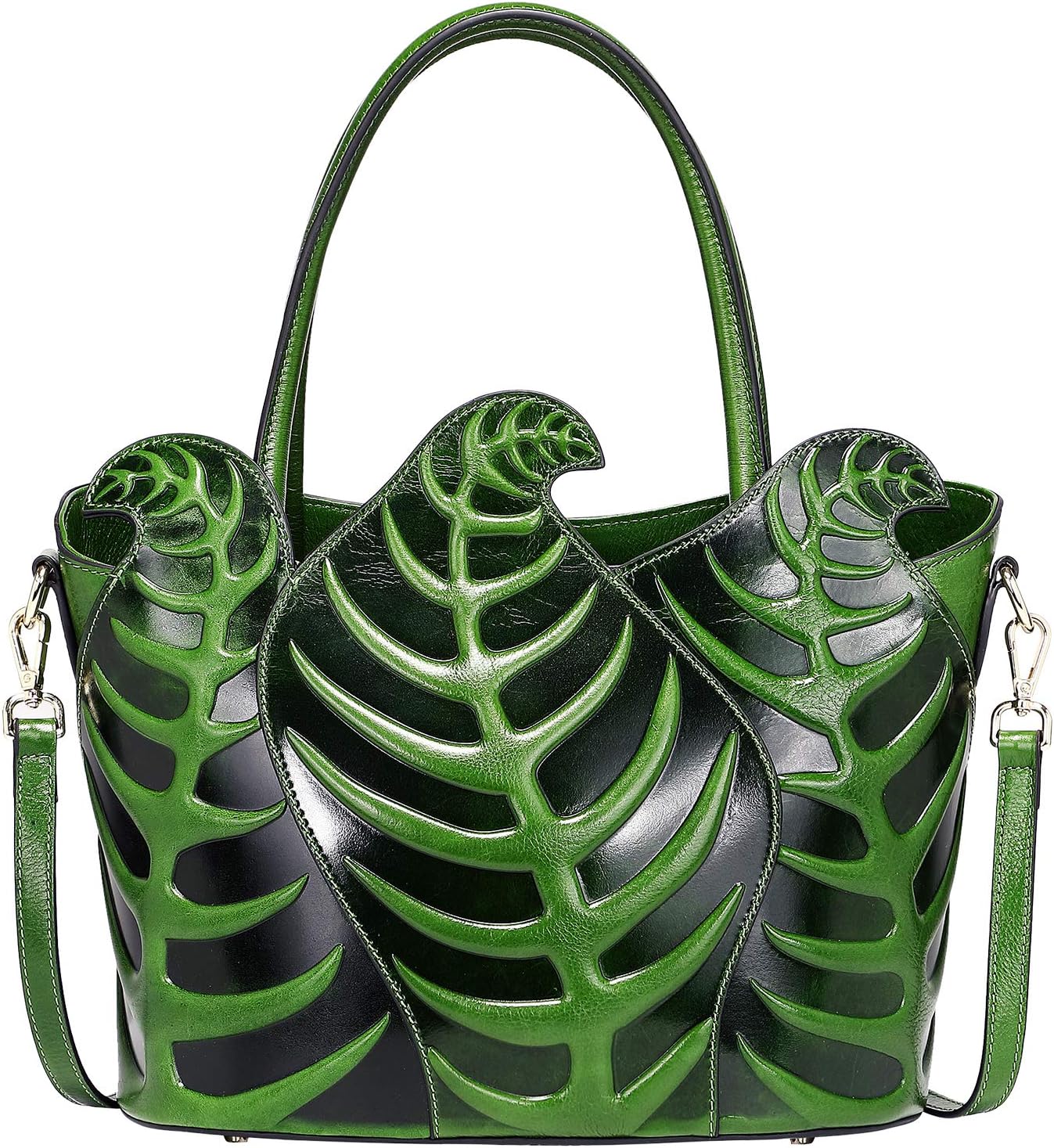 PIJUSHI Designer Leaf Handbags for Women Top Handle Satchel Shoulder Bag · v2