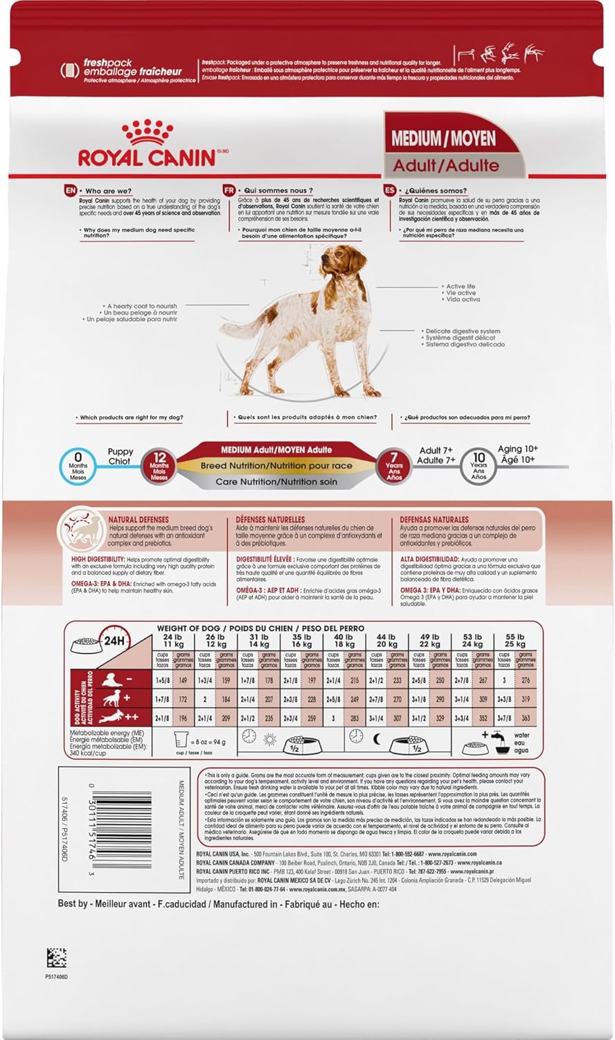 Royal Canin Medium Breed Adult Dry Dog Food, 17 lb bag · v2