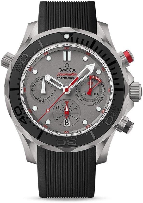 Omega Seamaster Diver 300 Chronograph Automatic Grey Dial Black Rubber Mens Watch 21292445099001