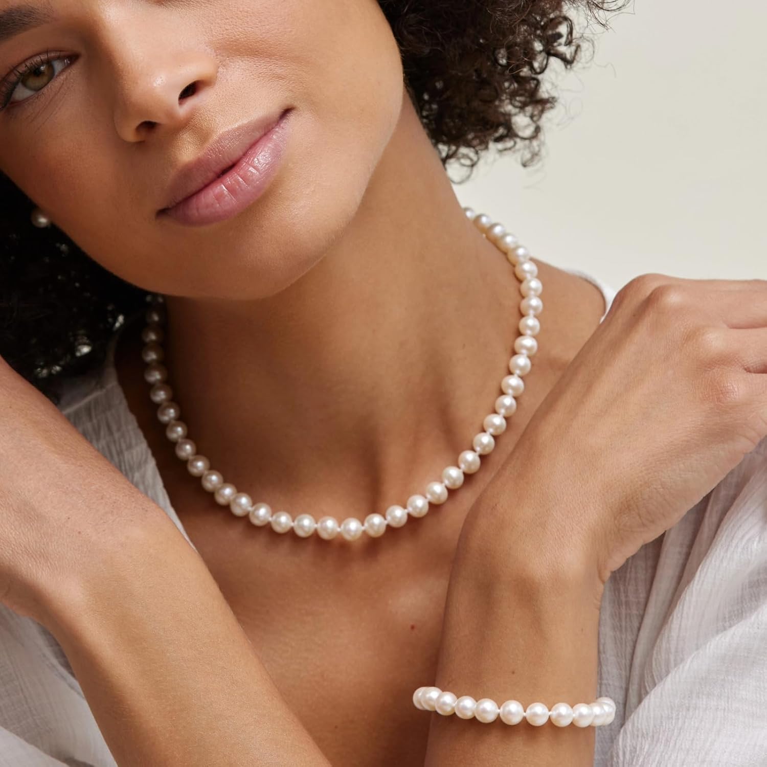 ชุดเครื่องประดับไข่มุกทองคำ 14K จาก The Pearl Source สำหรับผู้หญิง - ชุดสร้อยคอและต่างหูไข่มุกน้ำจืดและสร้อยข้อมือไข่มุก | ไข่มุกเลี้ยงแท้
