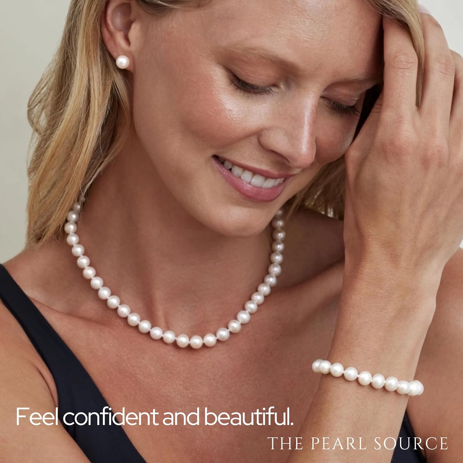 ชุดเครื่องประดับไข่มุกทองคำ 14K จาก The Pearl Source สำหรับผู้หญิง - ชุดสร้อยคอและต่างหูไข่มุกน้ำจืดและสร้อยข้อมือไข่มุก | ไข่มุกเลี้ยงแท้