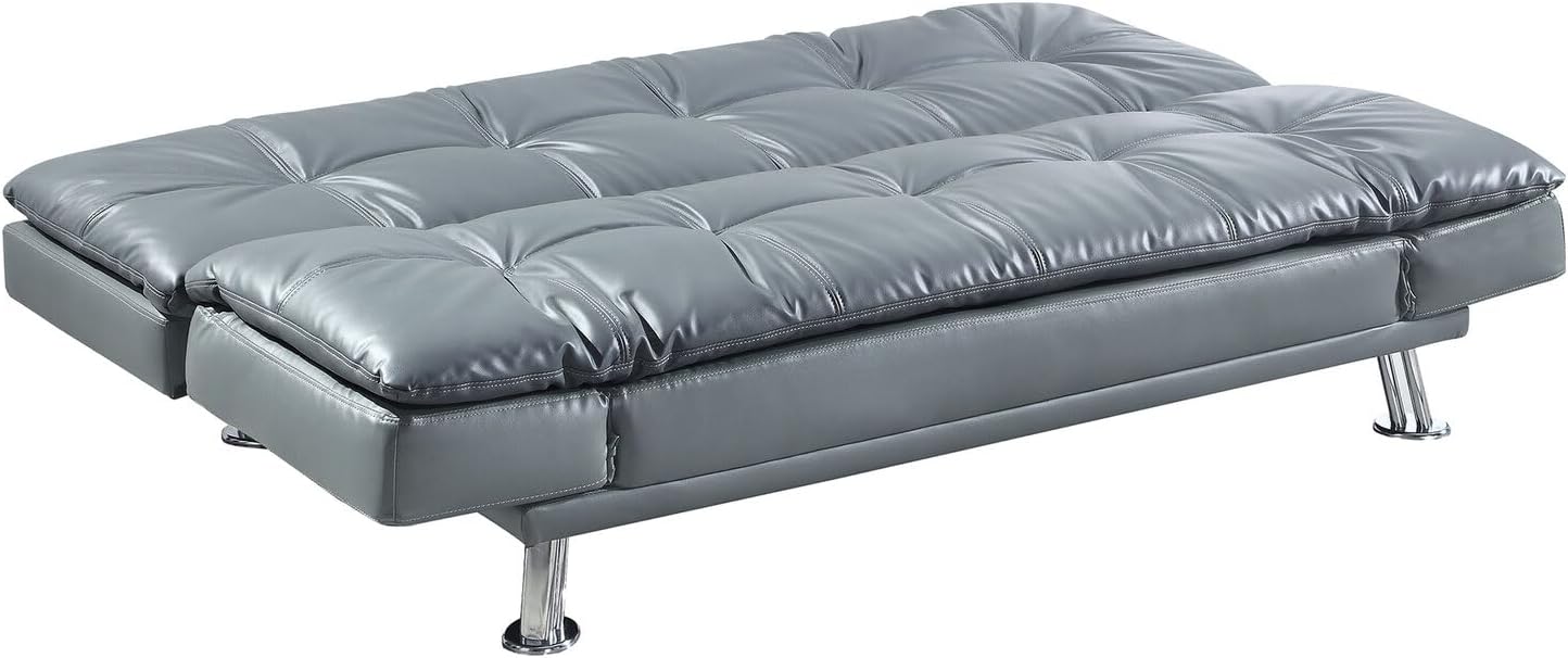 Coaster Home Furnishings Divano letto imbottito con schienale trapuntato Dilleston grigio