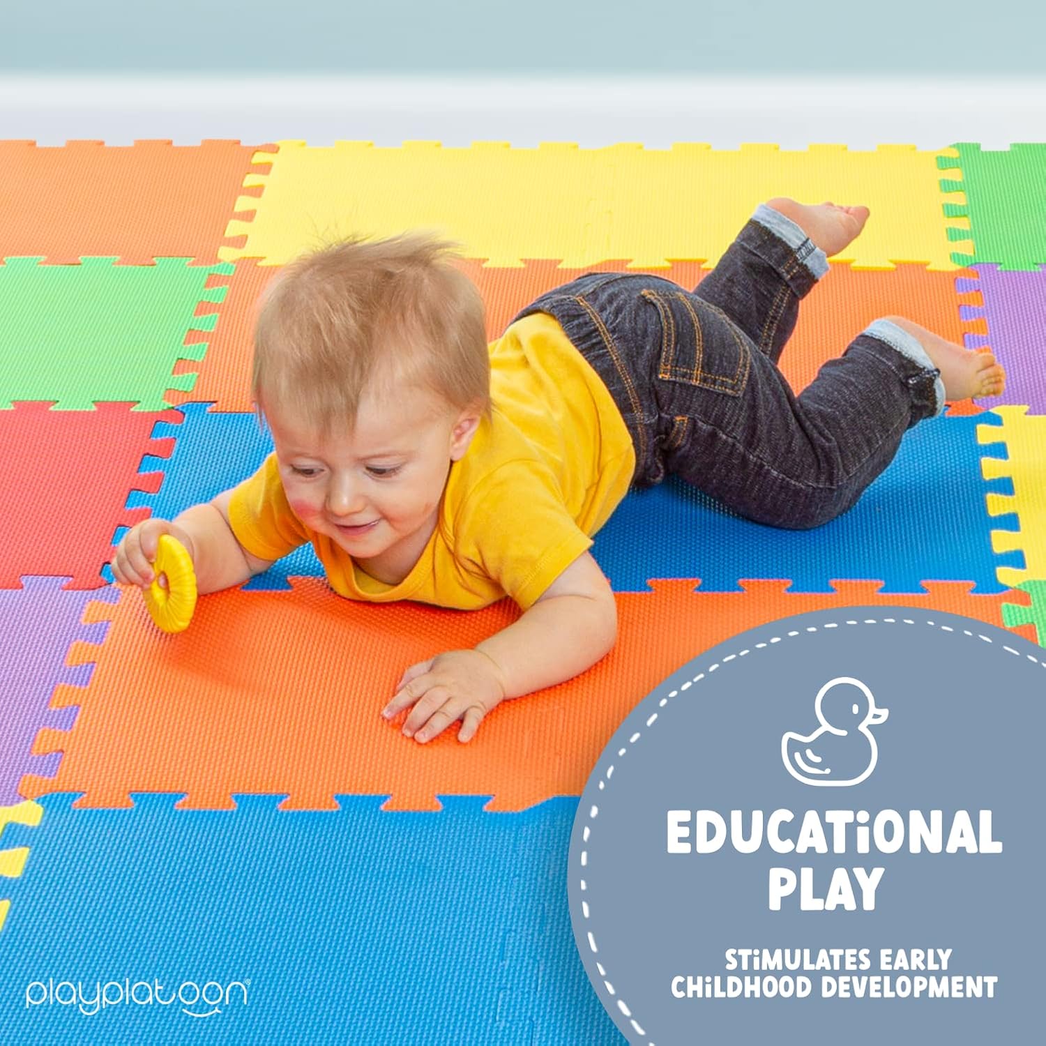 Ungiftige, extradicke 36-teilige Spielmatte für Kinder — bequeme, gepolsterte Puzzlematte aus Schaumstoff, 6 leuchtende Farben für Kinder und Kleinkinder