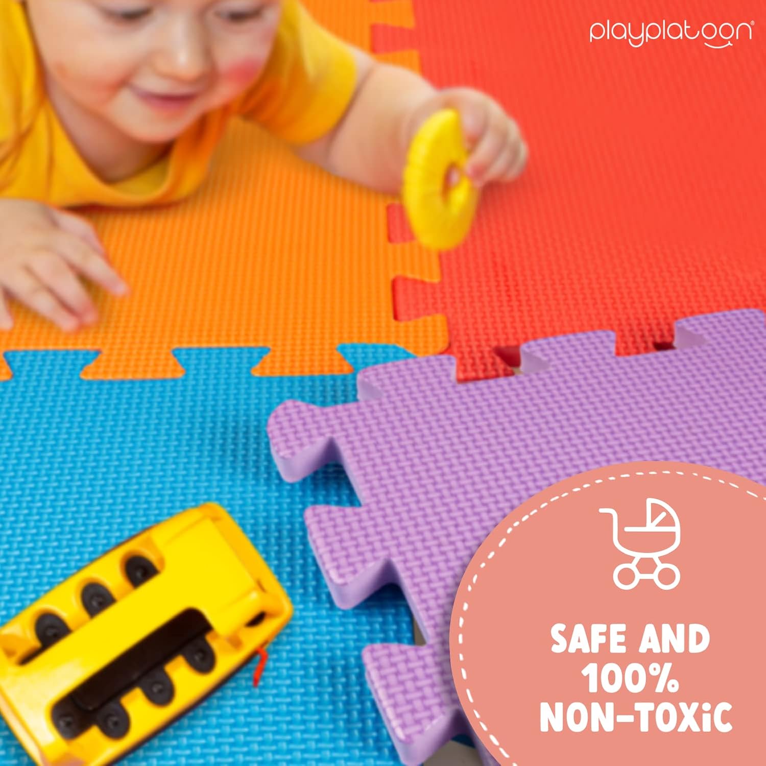 Ungiftige, extradicke 36-teilige Spielmatte für Kinder — bequeme, gepolsterte Puzzlematte aus Schaumstoff, 6 leuchtende Farben für Kinder und Kleinkinder