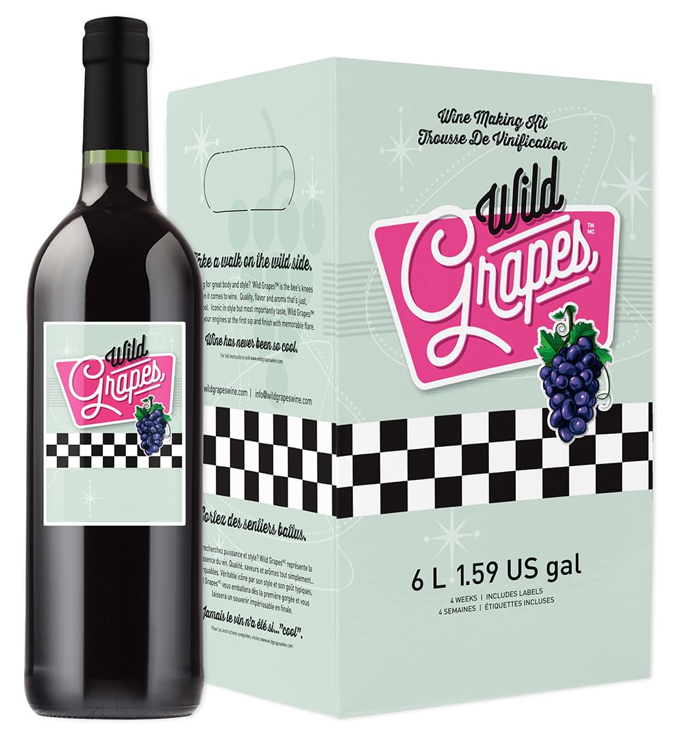 Wild Grapes Premium DIY Wine Making Kits - Cabernet Sauvignon Style - Makes Up to 30 x 750mL Bottles, 6 Gallons of Wine
