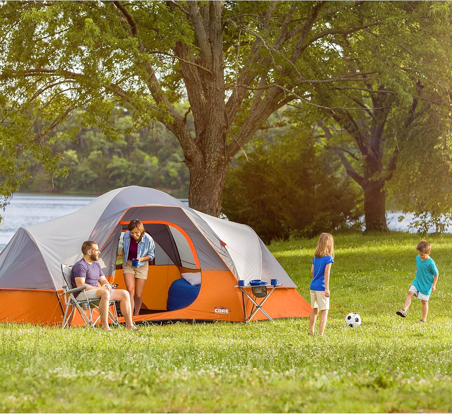 CORE Tents for Family Camping, Hiking and Backpacking | 4 Person / 6 Person / 9 Person / 11 Person Dome Camp Tents with Included Tent Gear Loft for Outdoor Accessories · v2