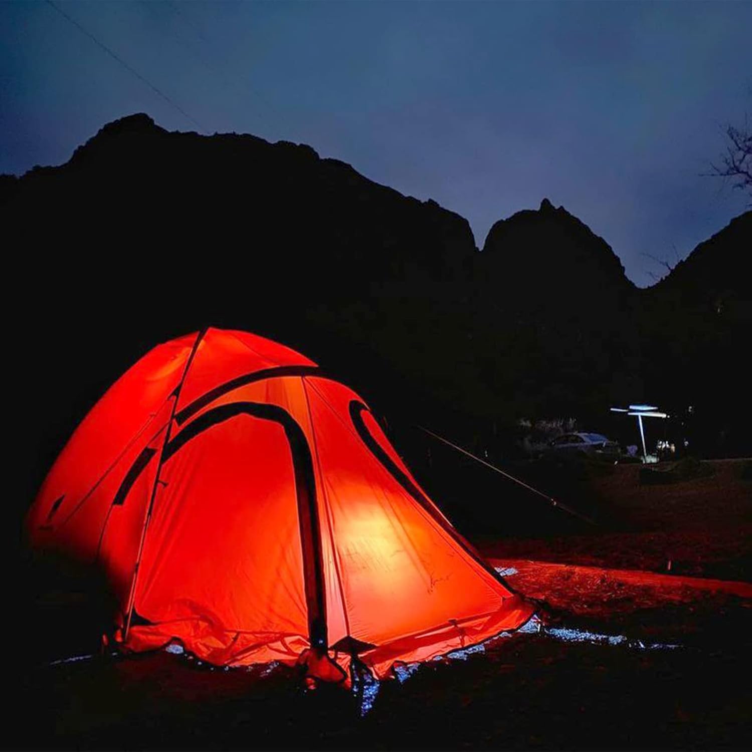 Geertop Tragbares 2-Personen-Zelt für 4 Jahreszeiten, wasserdichtes Rucksackzelt, doppellagig, allwetterfest, für Camping, Wandern, Reisen, Klettern, Bergsteigen — einfacher Aufbau