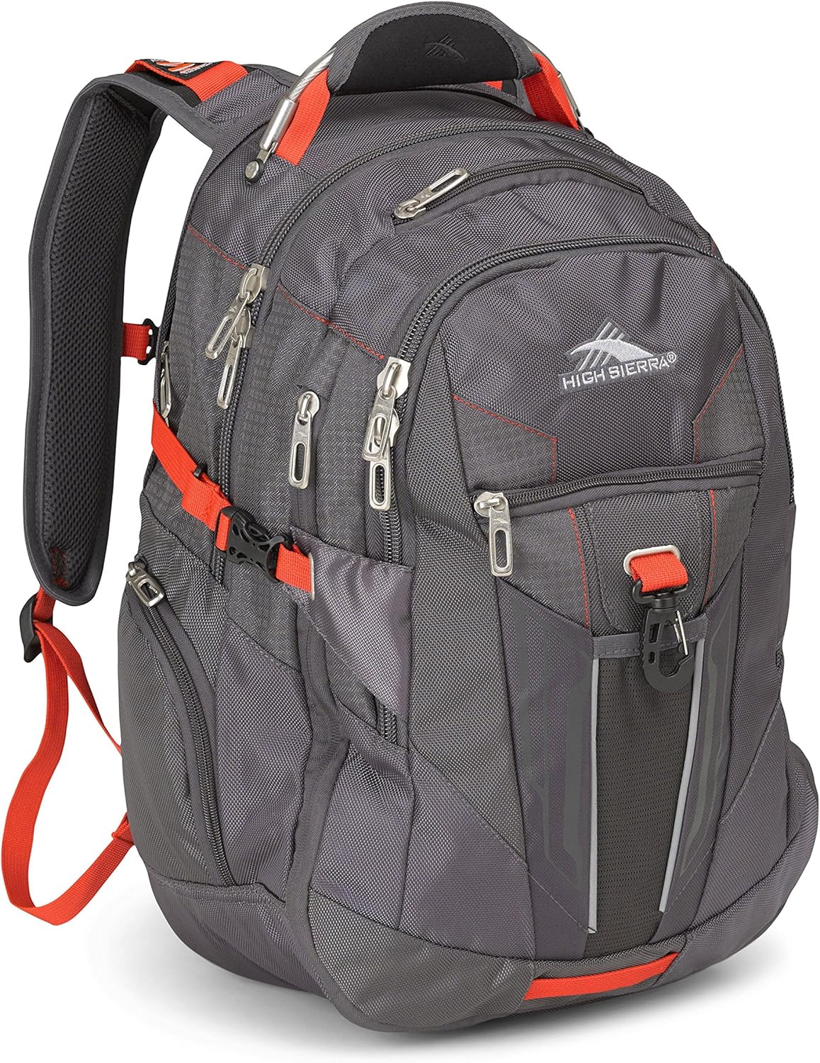 High Sierra XBT - Business Laptop Backpack, Mercury/Crimson, One Size · v3