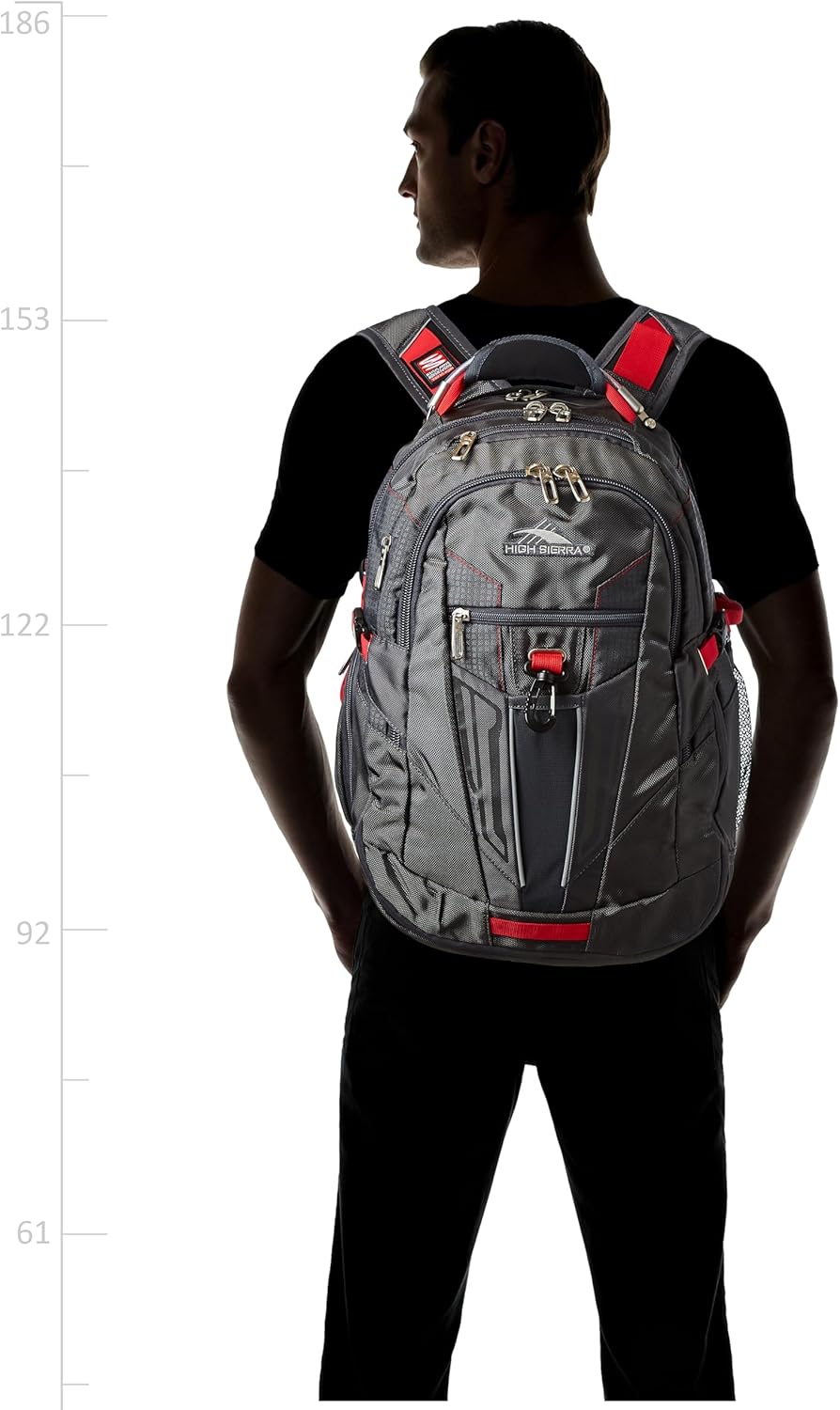 High Sierra XBT - Business Laptop Backpack, Mercury/Crimson, One Size · v3