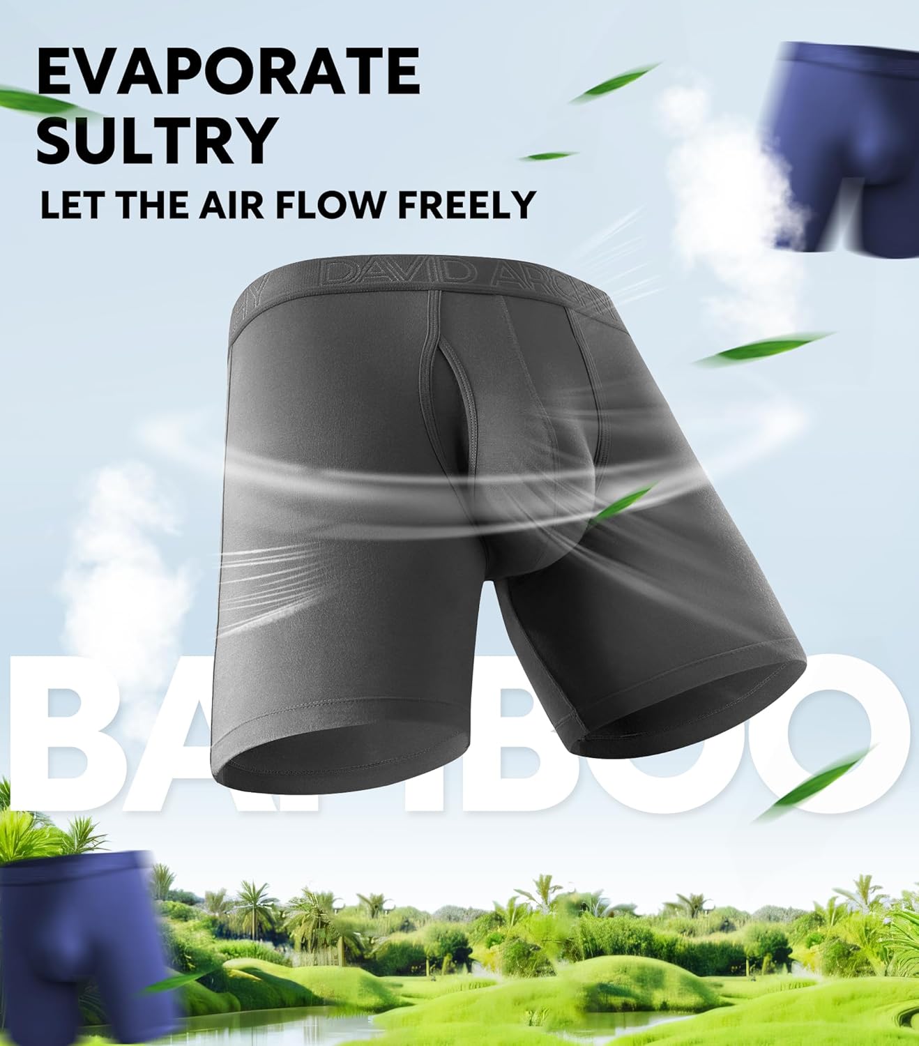 Calzoncillos tipo bóxer DAVID ARCHY para hombre, transpirables, suaves, que absorben la humedad con mosca, ropa interior para hombre, paquete múltiple