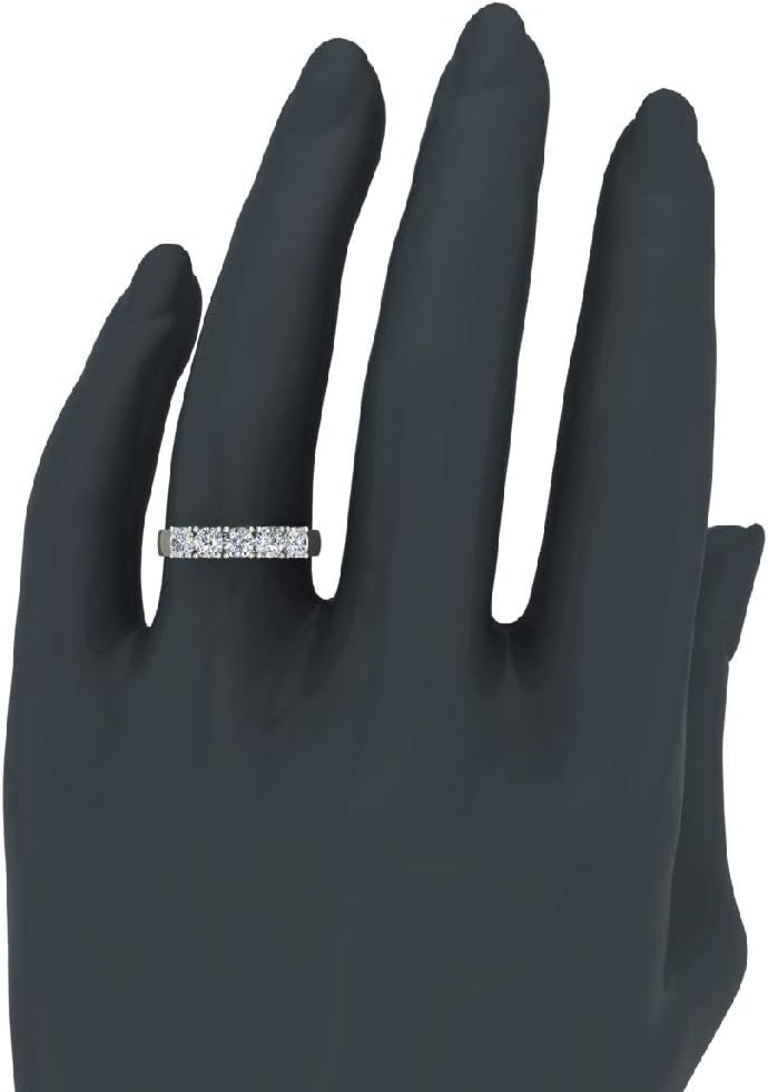 Glitz Design Wedding Band Diamond rings 5 stone Anniversary Trellis style 1.10 ct t.w (G, I1)