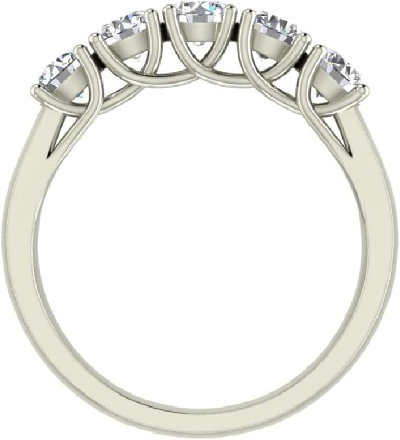 Glitz Design Wedding Band Diamond rings 5 stone Anniversary Trellis style 1.10 ct t.w (G, I1)
