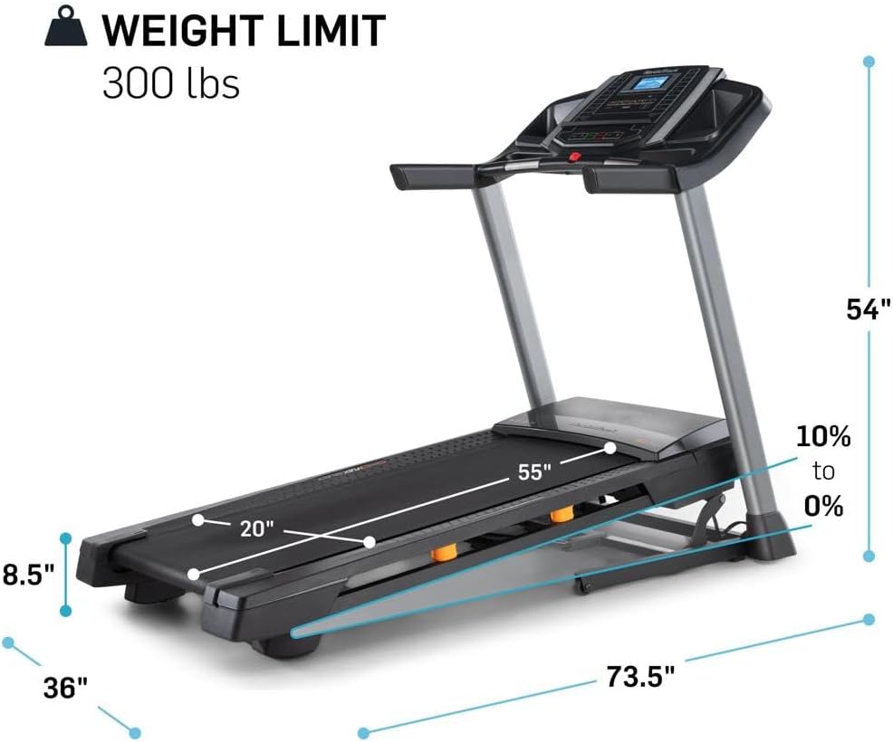 NordicTrack T Series: Perfect Treadmills for Home Use, Walking or Running Treadmill with Incline, Bluetooth Enabled, 300 lbs User Capacity · v6