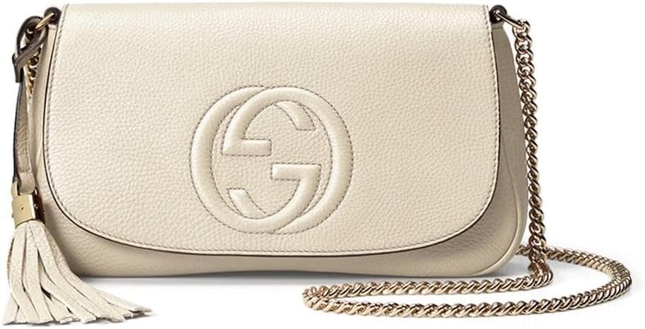 حقيبة يد Gucci Soho Off White Leather Crossbody Clutch باللون العاجي إيطاليا حقيبة GG جديدة