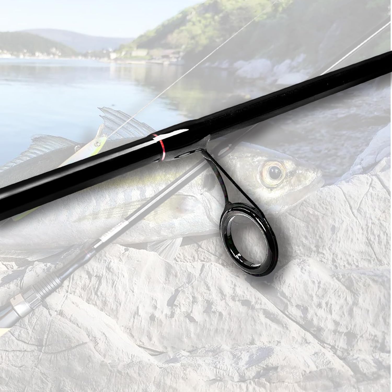 Canne à pêche Fiblink, 4 pièces, de voyage, à teneur moyenne en carbone, canne à pêche portable