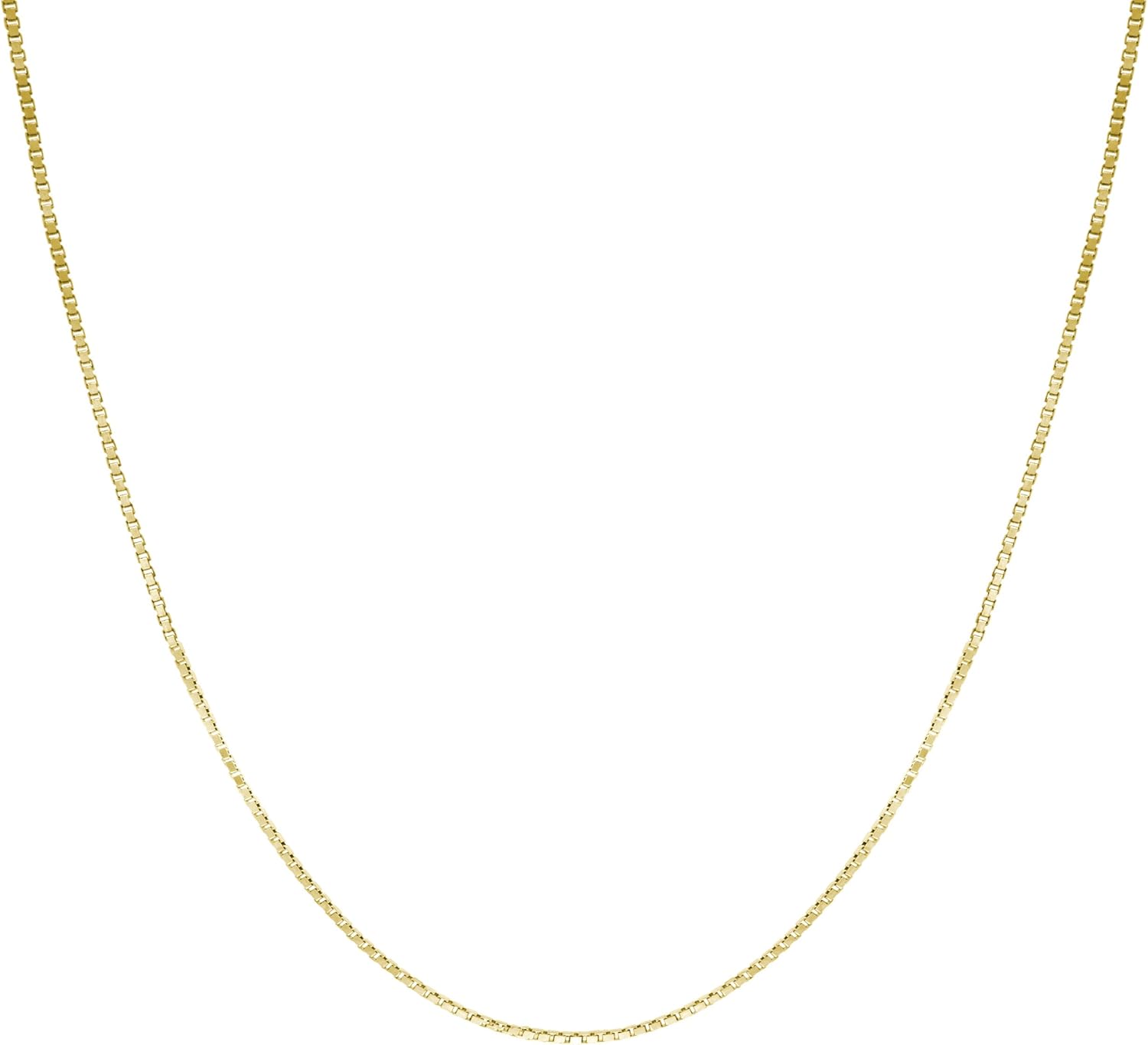 Honolulu Jewelry Company 14K Solid Gold 0.7mm Box Chain Necklace, 16 - 30" · v4