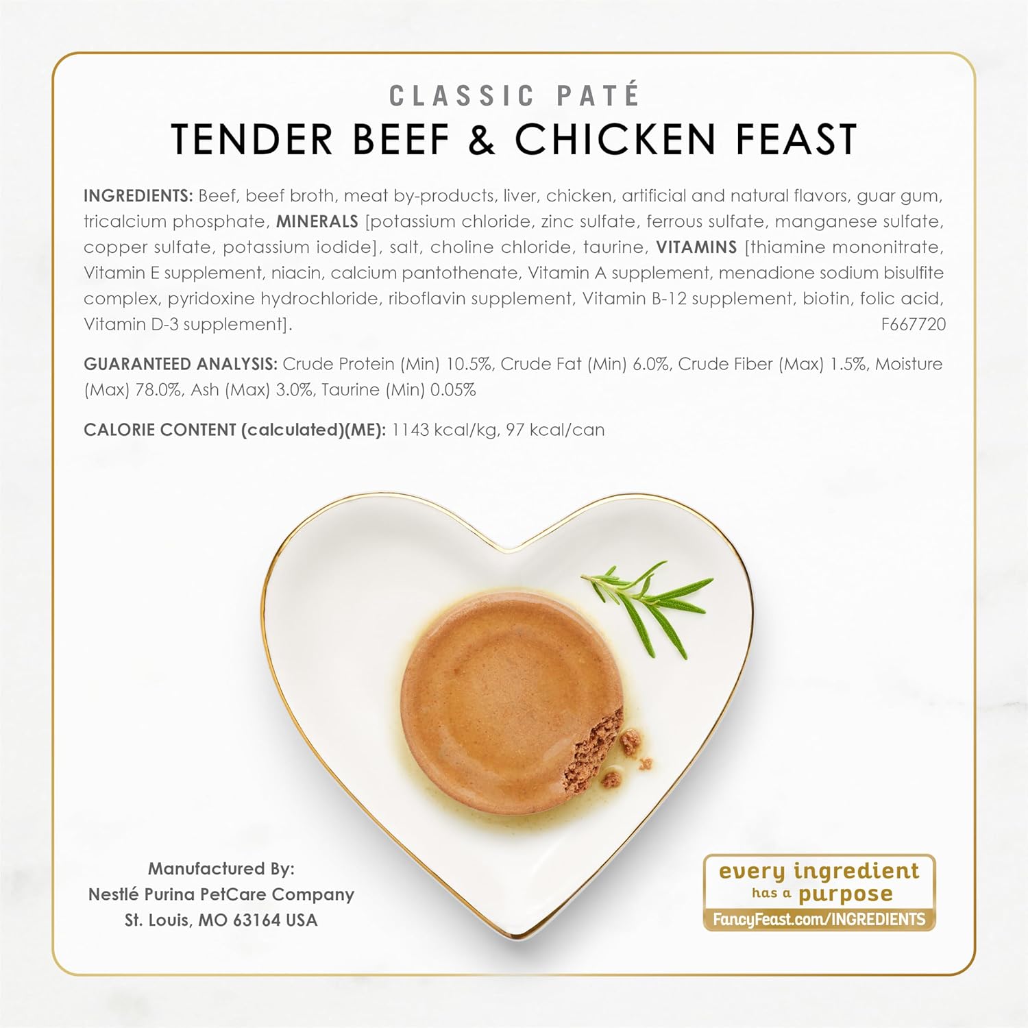 Fancy Feast Poultry and Beef Feast Classic Pate Collection, влажный корм для кошек без злаков, разнообразная упаковка (30 шт.) банки по 3 унции