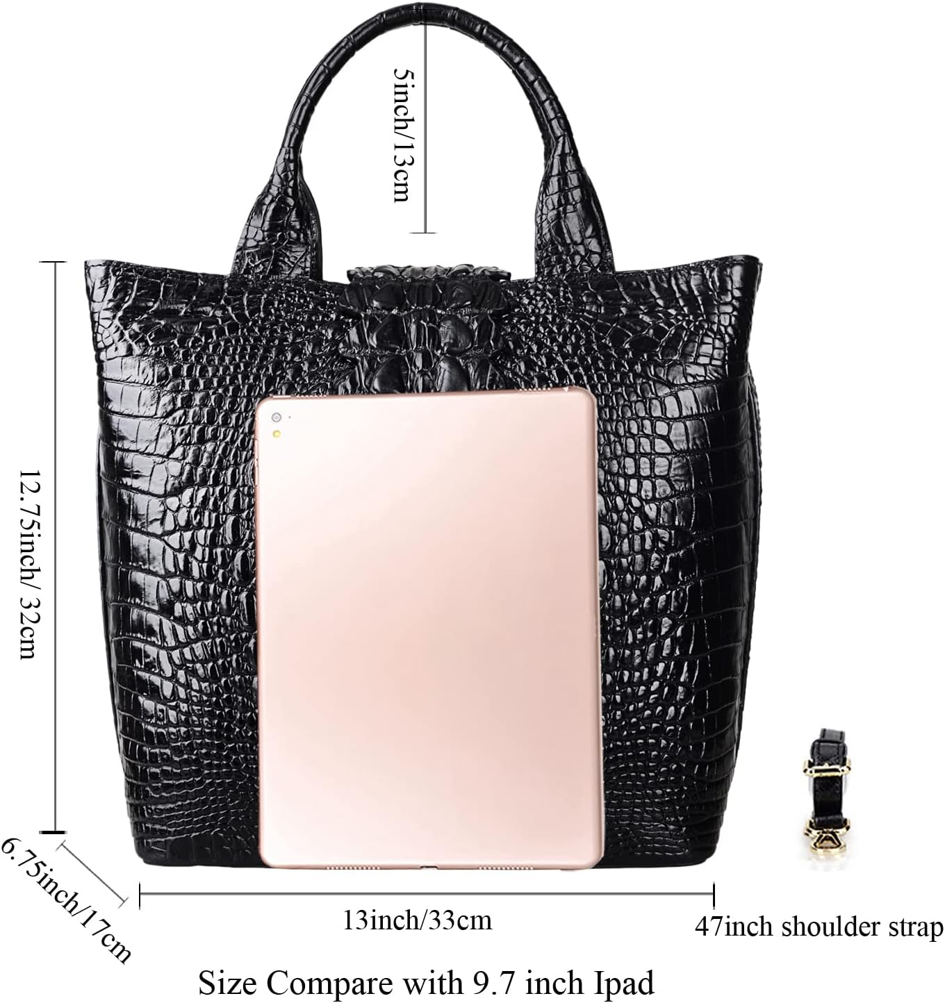 Sacs à main PIJUSHI Designer Top Handle pour femmes Sac à main en crocodile et sac à main en cuir