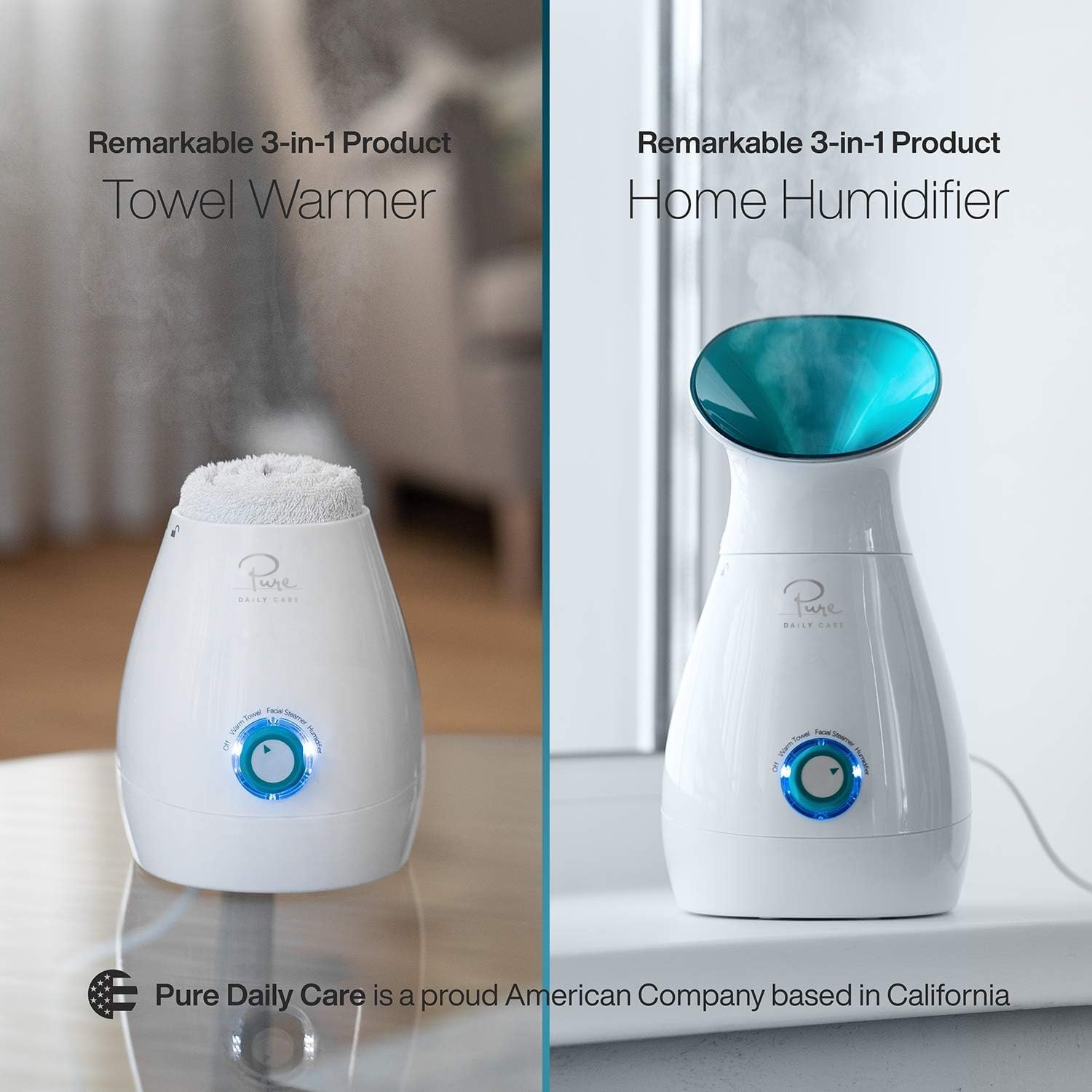 NanoSteamer Large 3-in-1 Nano Ionic Facial Steamer with Precise Temp Control - Humidifier - Unclogs Pores - Blackheads - Spa Quality - Bonus 5 Piece Stainless Steel Skin Kit (Teal) · v2