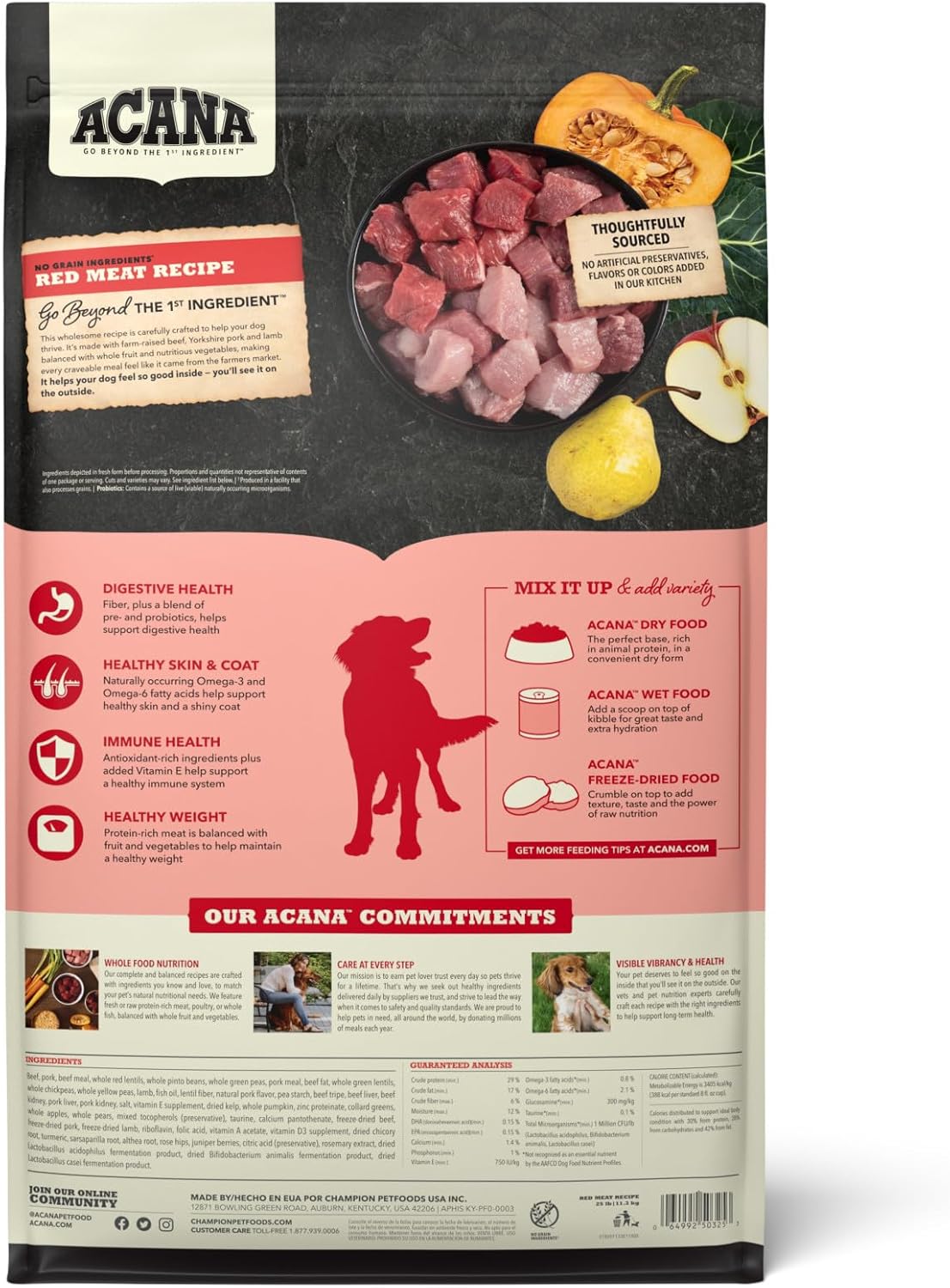 ACANA® Red Meat Recipe, Grain-free Dry Dog Food, 25 lb