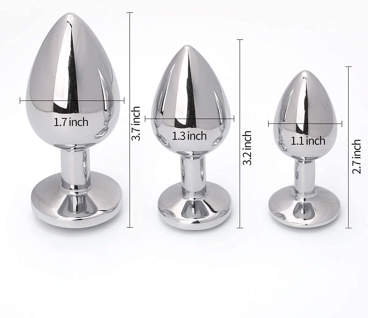Akstore 3 Pcs Luxury Jewelry Design Fetish Stainless Steel Anal Butt Plug Fantasy Sex Restraints Bondage SM Large Medium Small Anal Stimulation toy for Unisex Masturbation with Penis Condom(Pink) · v9