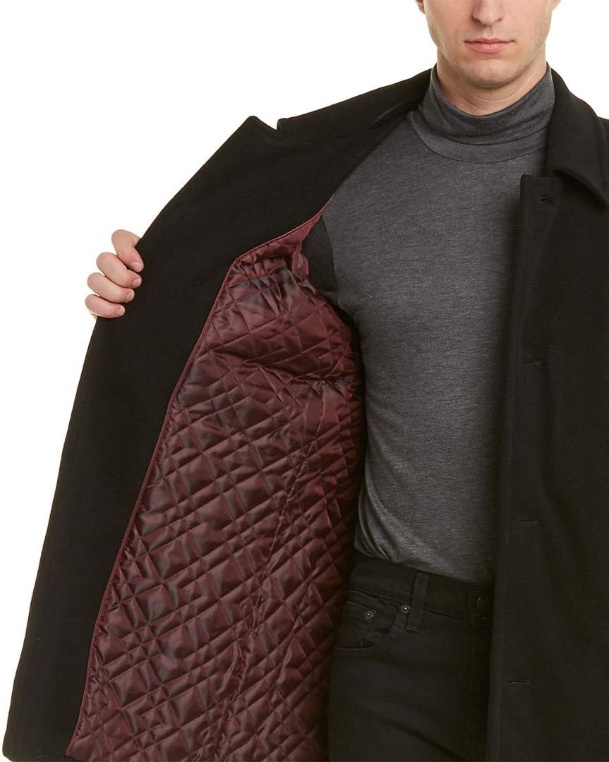 Cole Haan Mens Button Up Wool Plush Car Coat · v3